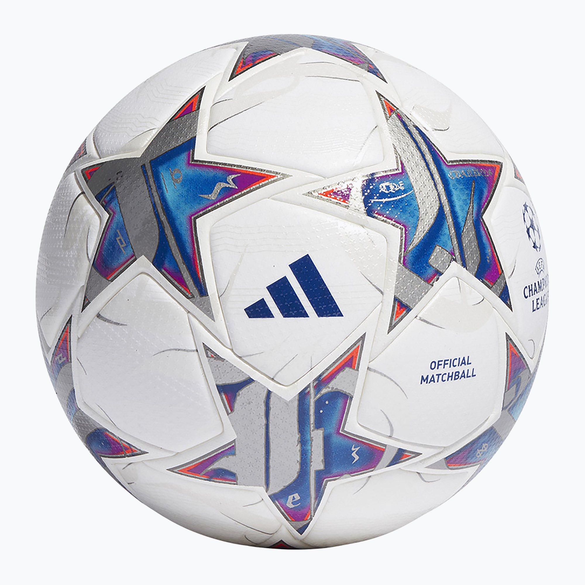 Minge de fotbal adidas UCL PRO 23/24 white/silver metallic/bright cyan/royal blue rozmiar 5