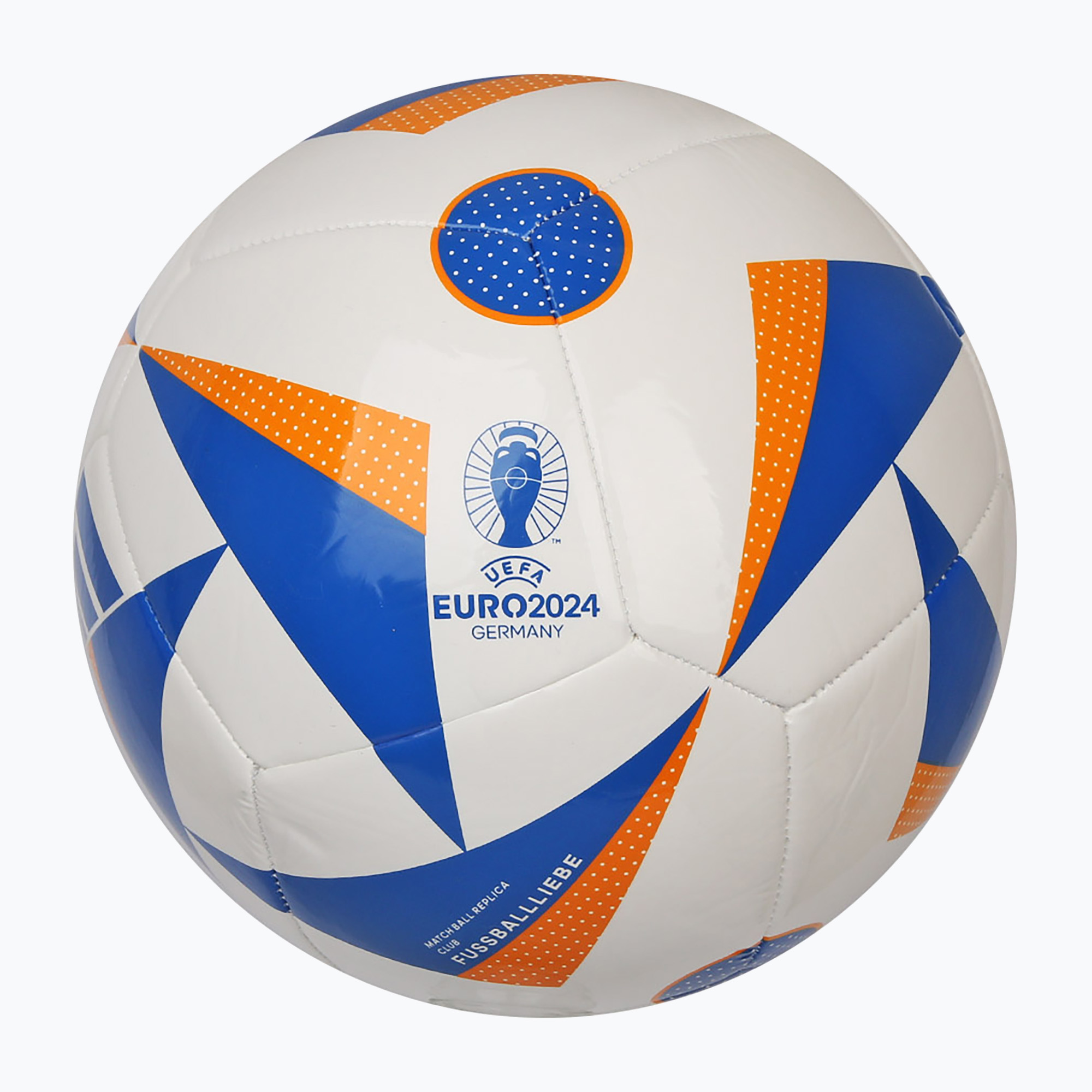 Minge de fotbal adidas Fussballiebe Club white/glow blue/lucky orange mărime 5