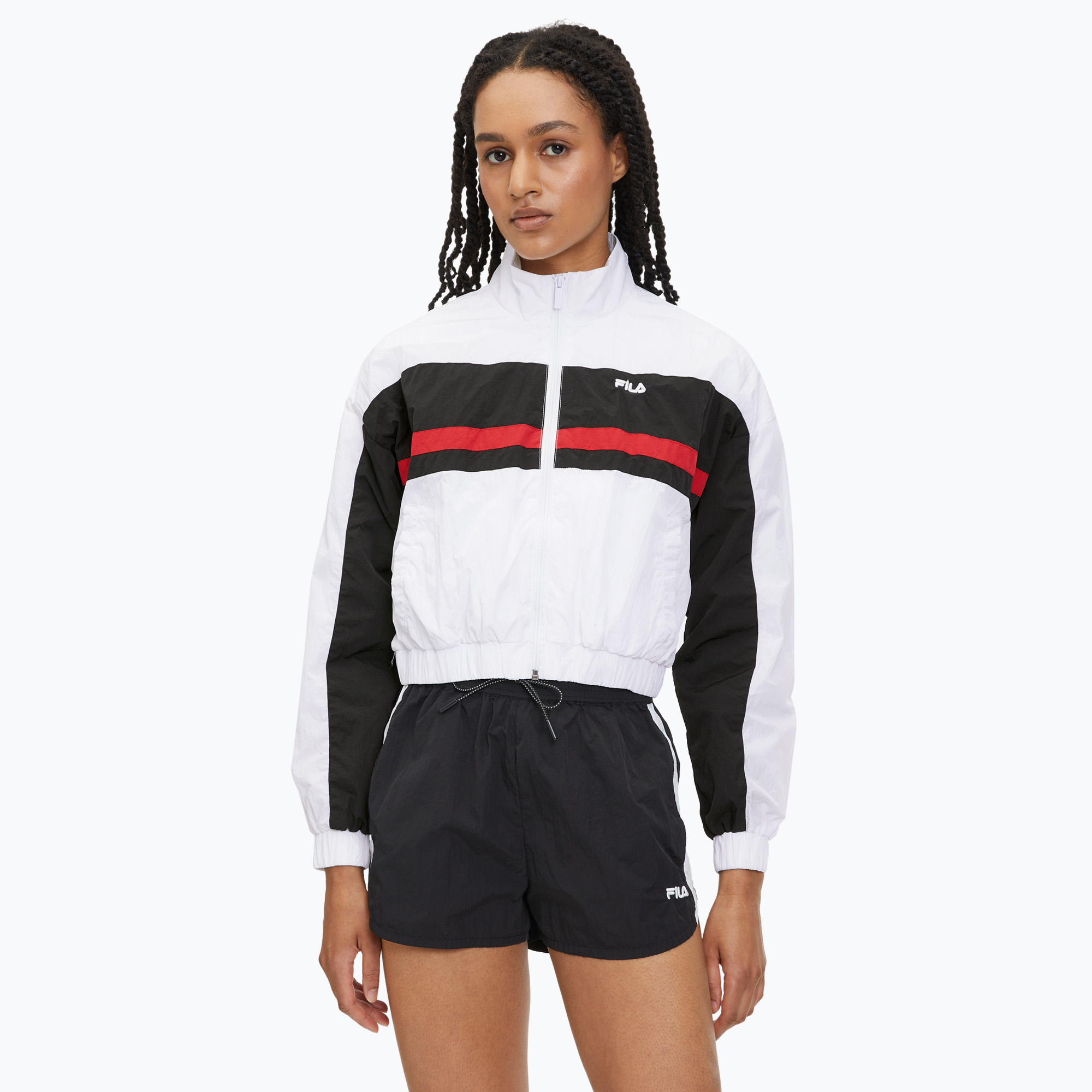 Geacă pentru femei FILA Lubu bright white/black (Lubu FAW0756)
