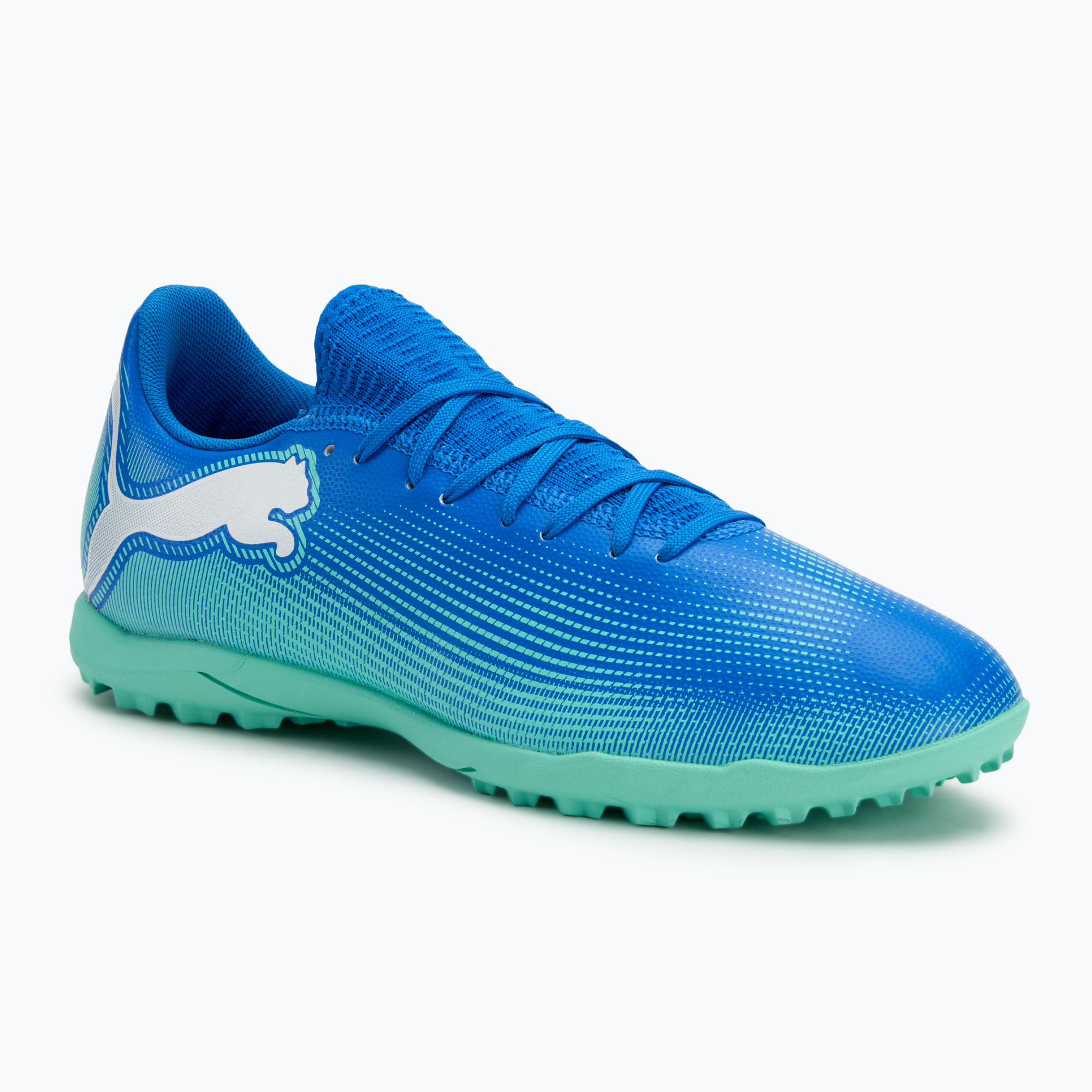 Încălțăminte de fotbal PUMA Future 7 Play TT hyperlink blue/mint/puma white (Future 7 Play TT 107943 01)