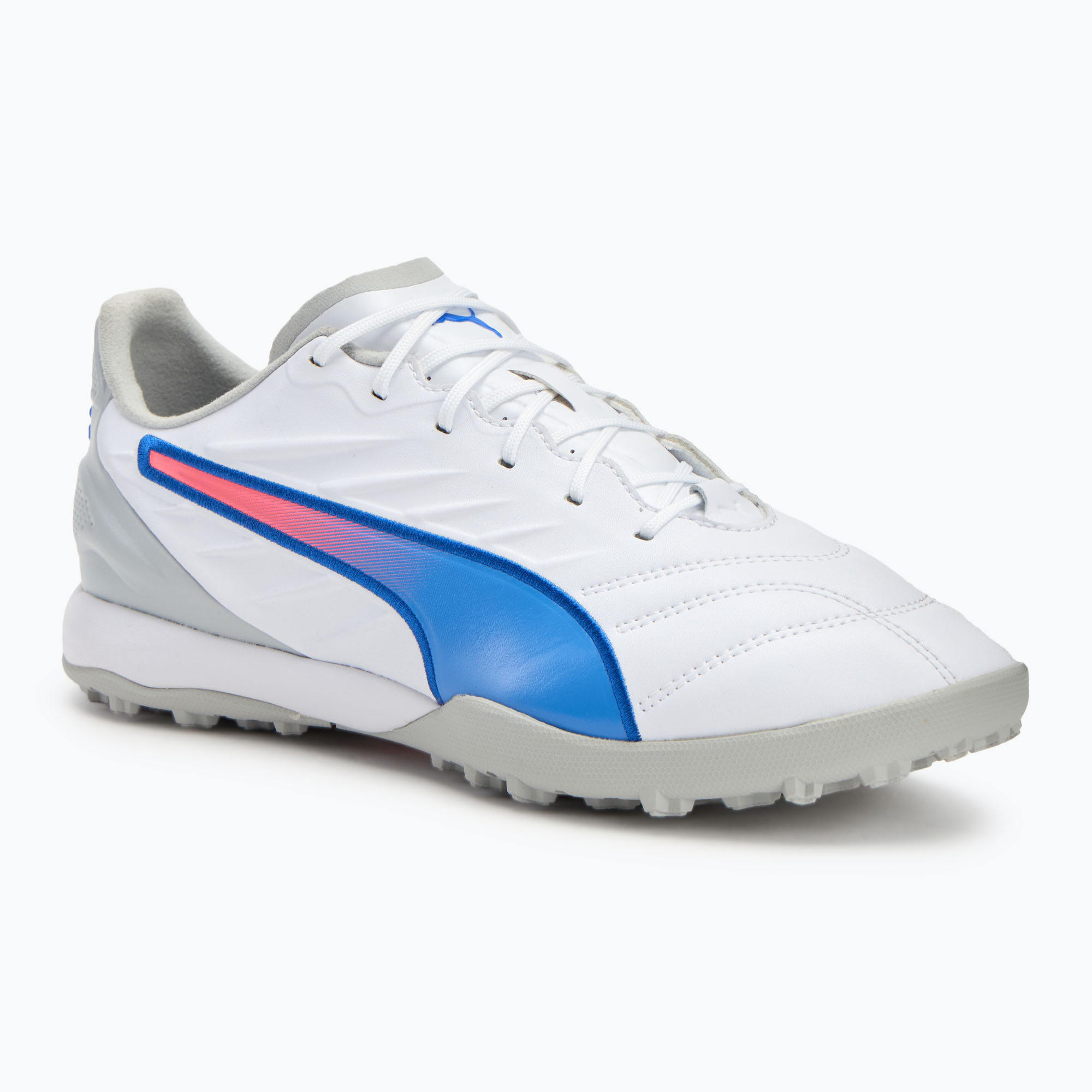 Încălțăminte de fotbal PUMA King Pro TT puma white/bluemazing/flat light grey/sunset glow (King Pro TT 107872 02)