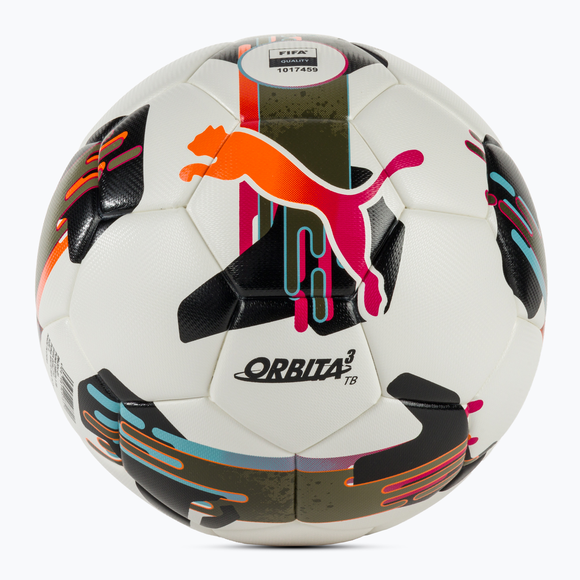Minge de fotbal PUMA Orbita 3 TB FIFA Quality puma white/multicolor mărimea 5 (Orbita 3 TB FIFA Quality 084324 01)