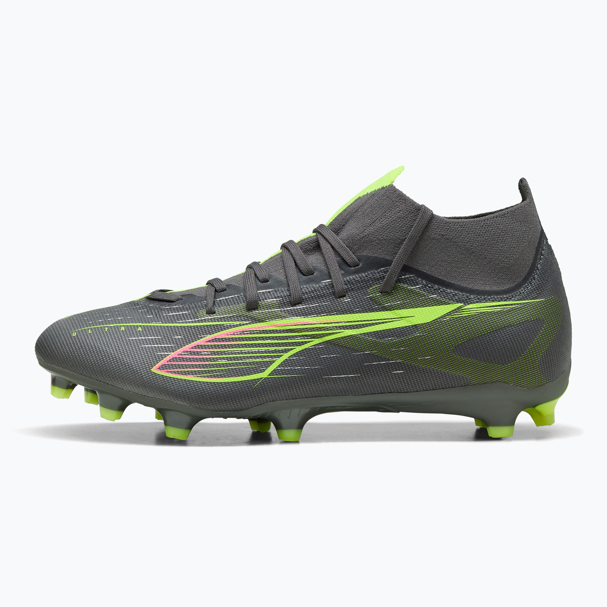 Încălțăminte de fotbal pentru bărbați PUMA Ultra 5 Match+ FG/AG matte aged silver/yellow alert/puma aged silver (Ultra 5 Match+ FG/AG 108162 03)