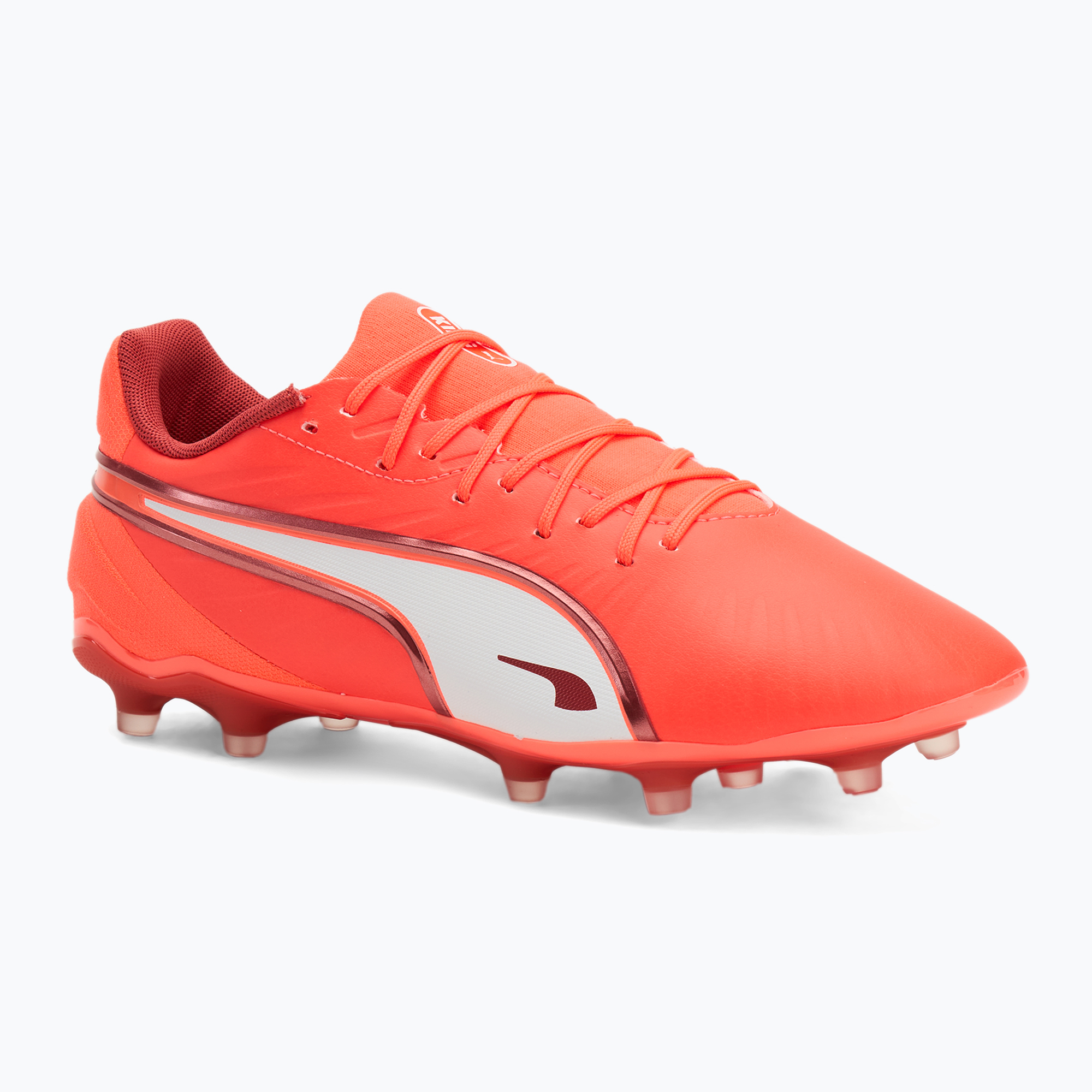 Încălțăminte de fotbal pentru bărbați PUMA King Match FG/AG glowing red/puma white/red fire (King Match FG/AG 108315 01)