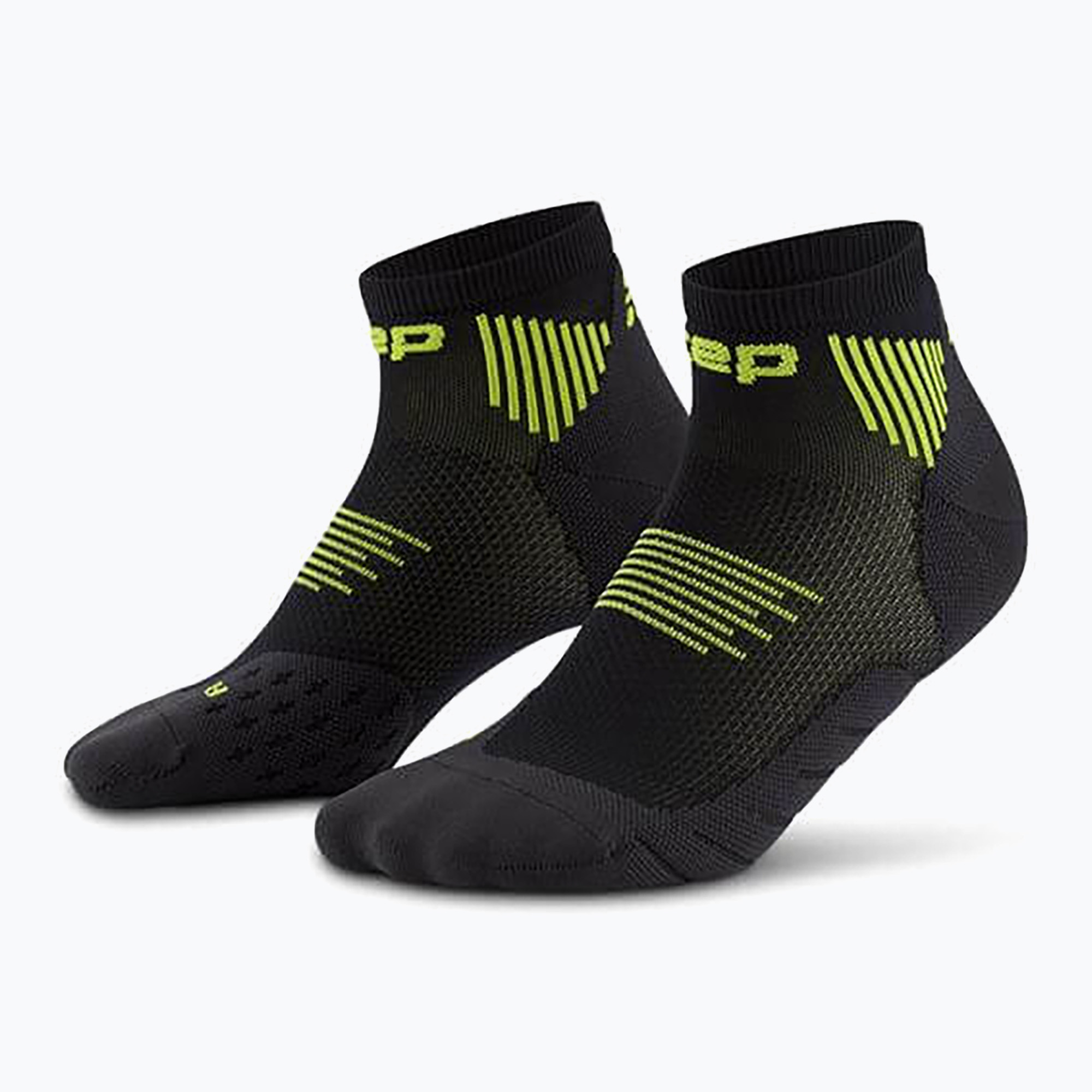 Șosete compresive pentru bărbați CEP Run Low Cut 5.0 black/lime (Run Low Cut 5.0 WP8ALR4)