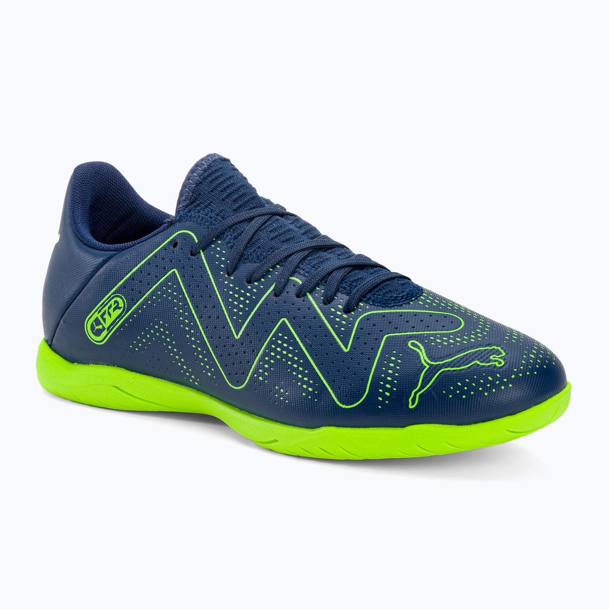PUMA Future Play It ghete de fotbal pentru bărbați albastru persan/pro verde