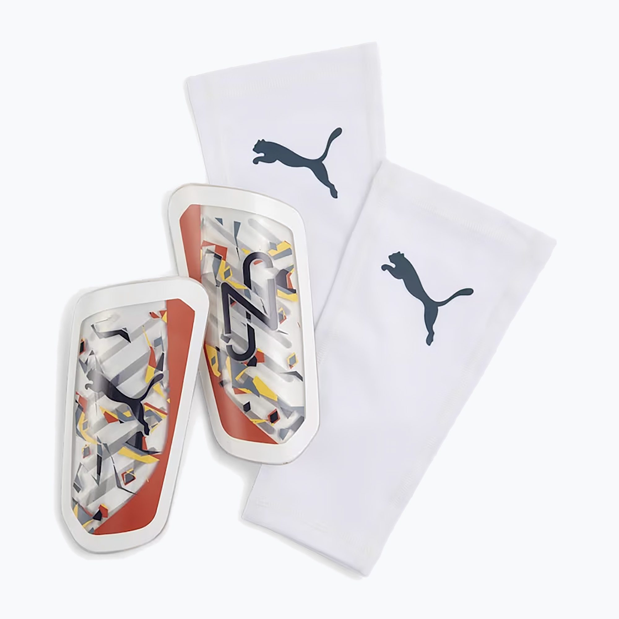 PUMA Neymar JR Ultra Flex Manșoane pentru tibii puma white/hot heat/sun stream/puma black