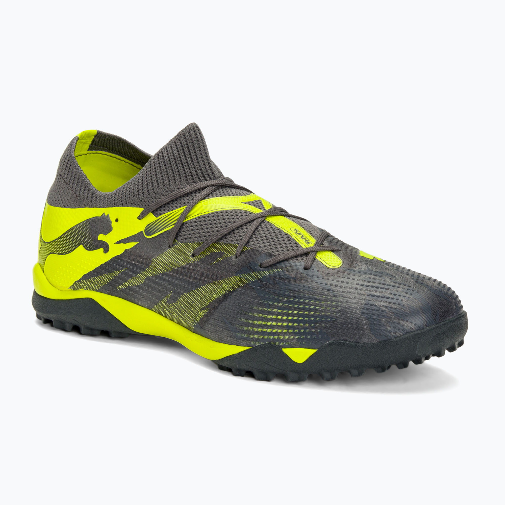 Încălțăminte de fotbal PUMA Future 7 Match Rush TT strong gray/cool dark gray/electric lime (Future 7 Match Rush TT 107843)