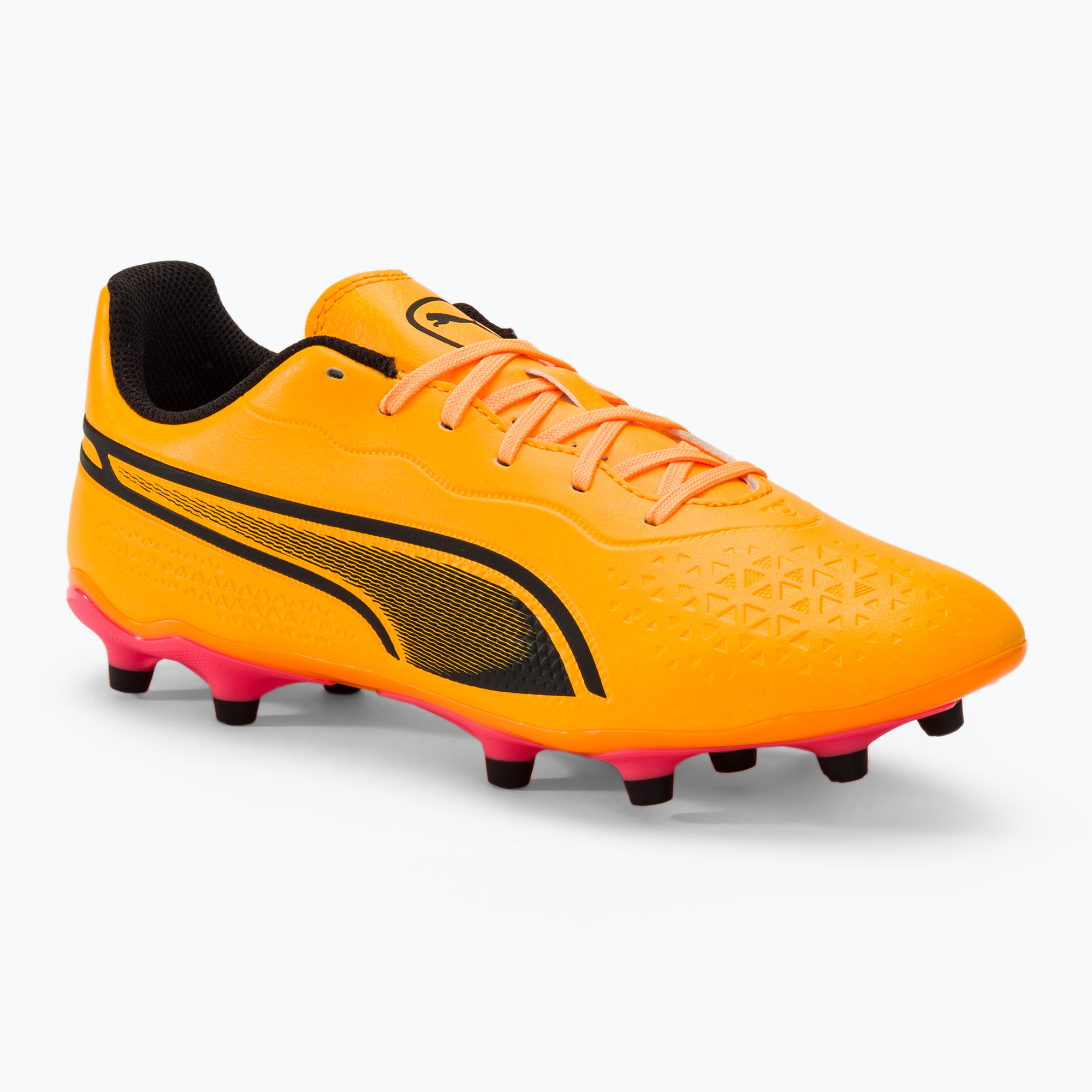 Încălțăminte de fotbal PUMA King Match Fg/Ag sun stream/puma black/sunset glow (King Match Fg/Ag 107570)