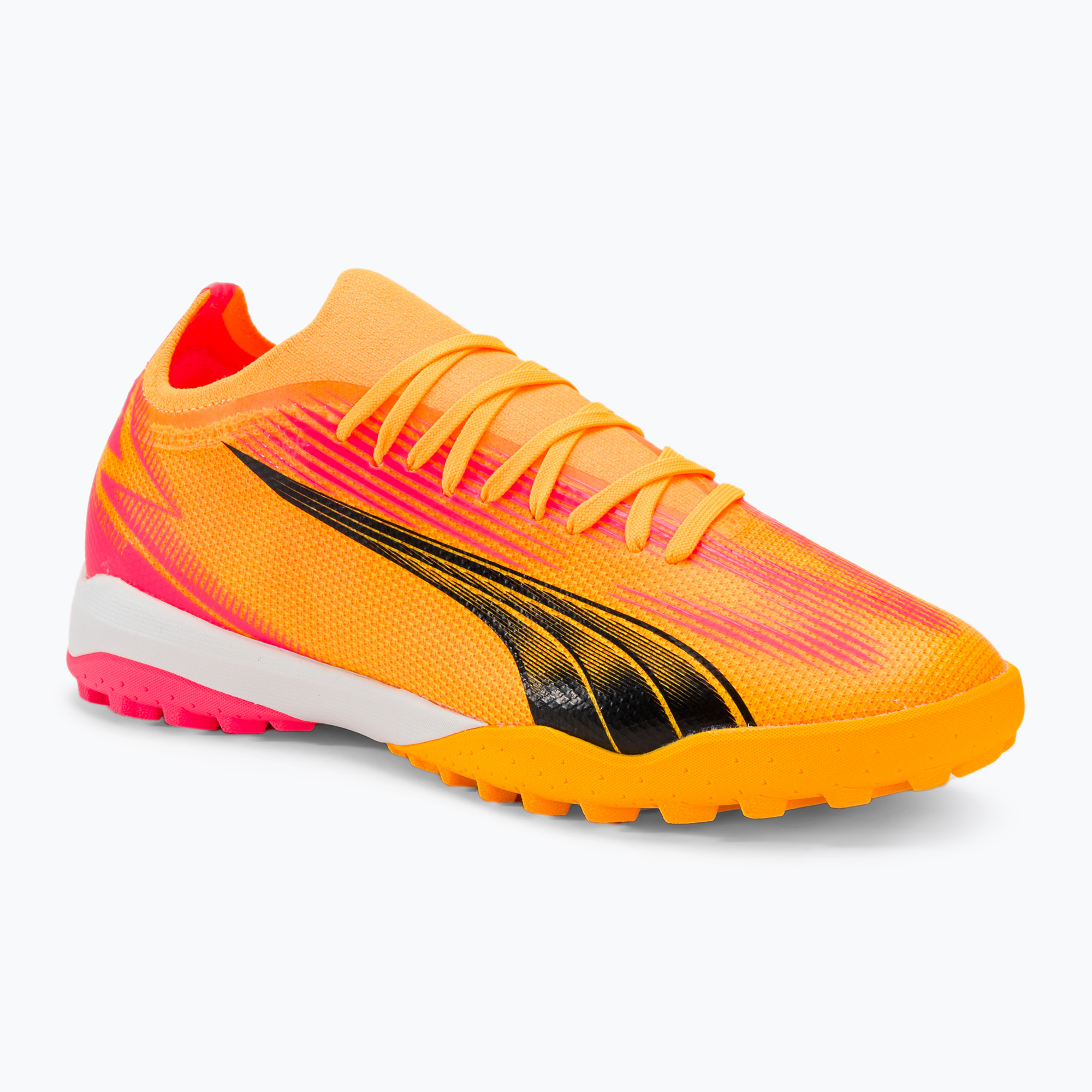 Încălțăminte de fotbal PUMA Ultra Match TT sunset glow/puma black/sun stream (Ultra Match TT 107757 03)