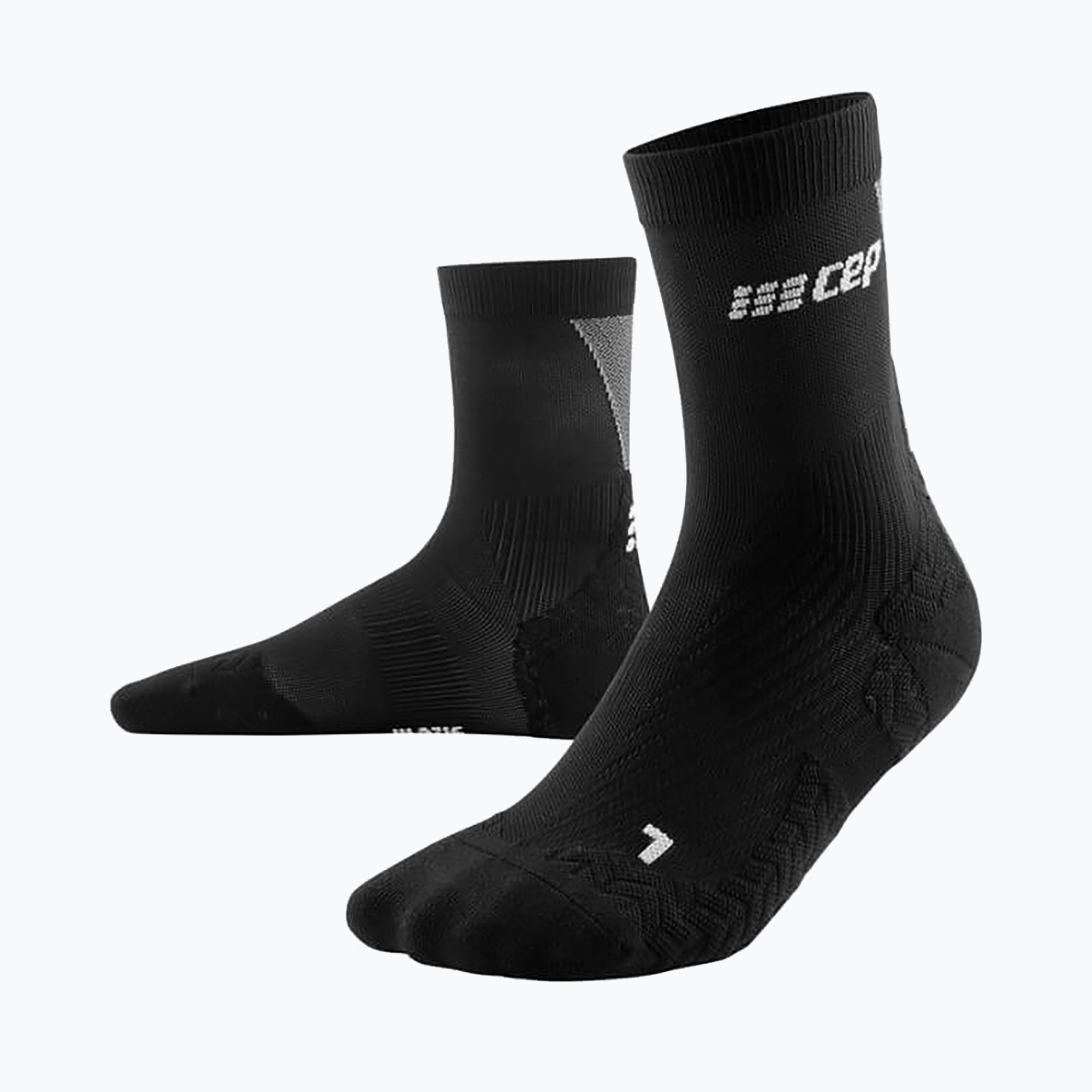 Șosete de compresie pentru femei CEP Ultralight Mid Cut black/grey (Ultralight Mid Cut WP7CVY4)