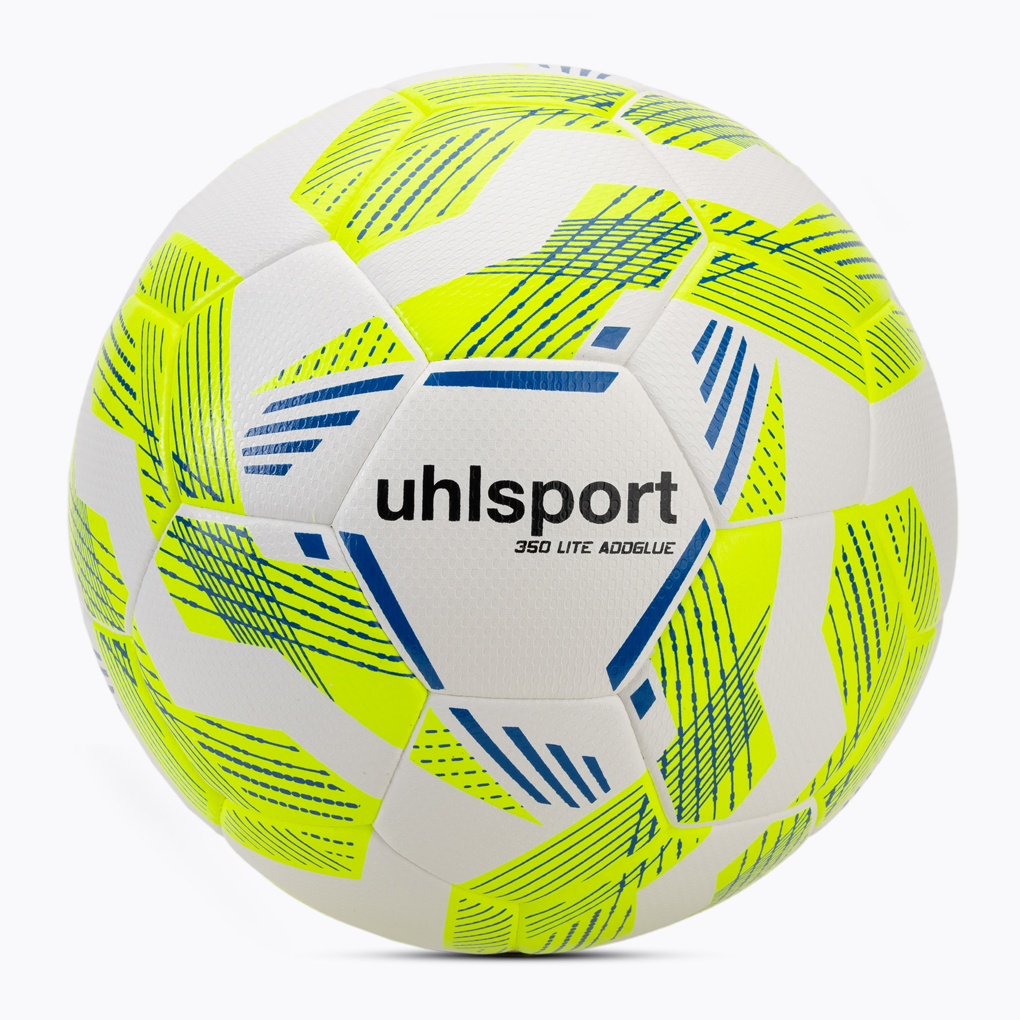 Minge de fotbal uhlsport 350 Lite Addglue white/fluo yellow/dark blue mărime 5 (350 Lite Addglue 100177001)