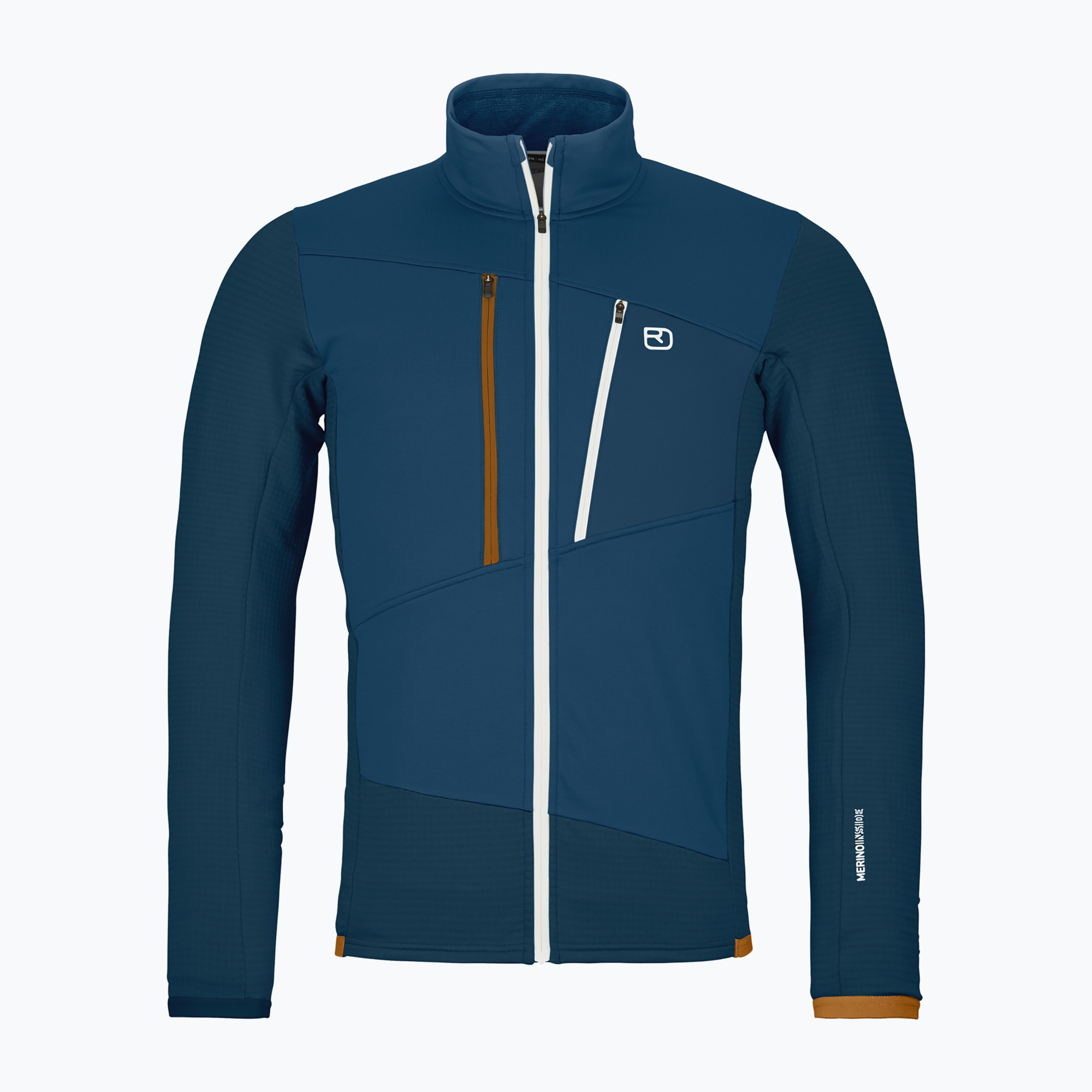 Bluză pentru bărbați ORTOVOX Fleece Grid deep ocean (Fleece Grid 8721500014)