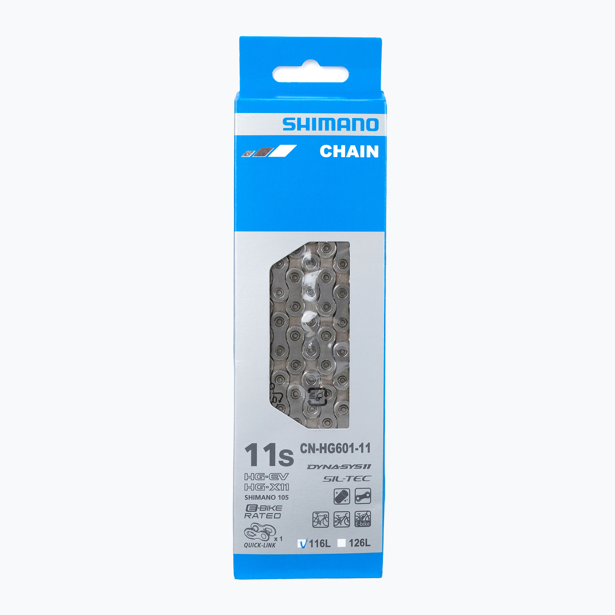 Lanț de bicicletă Shimano CN-HG601 + Spinka 11rz 116 legături argintiu ICNHG60111116Q (CN-HG601 ICNHG60111116Q)