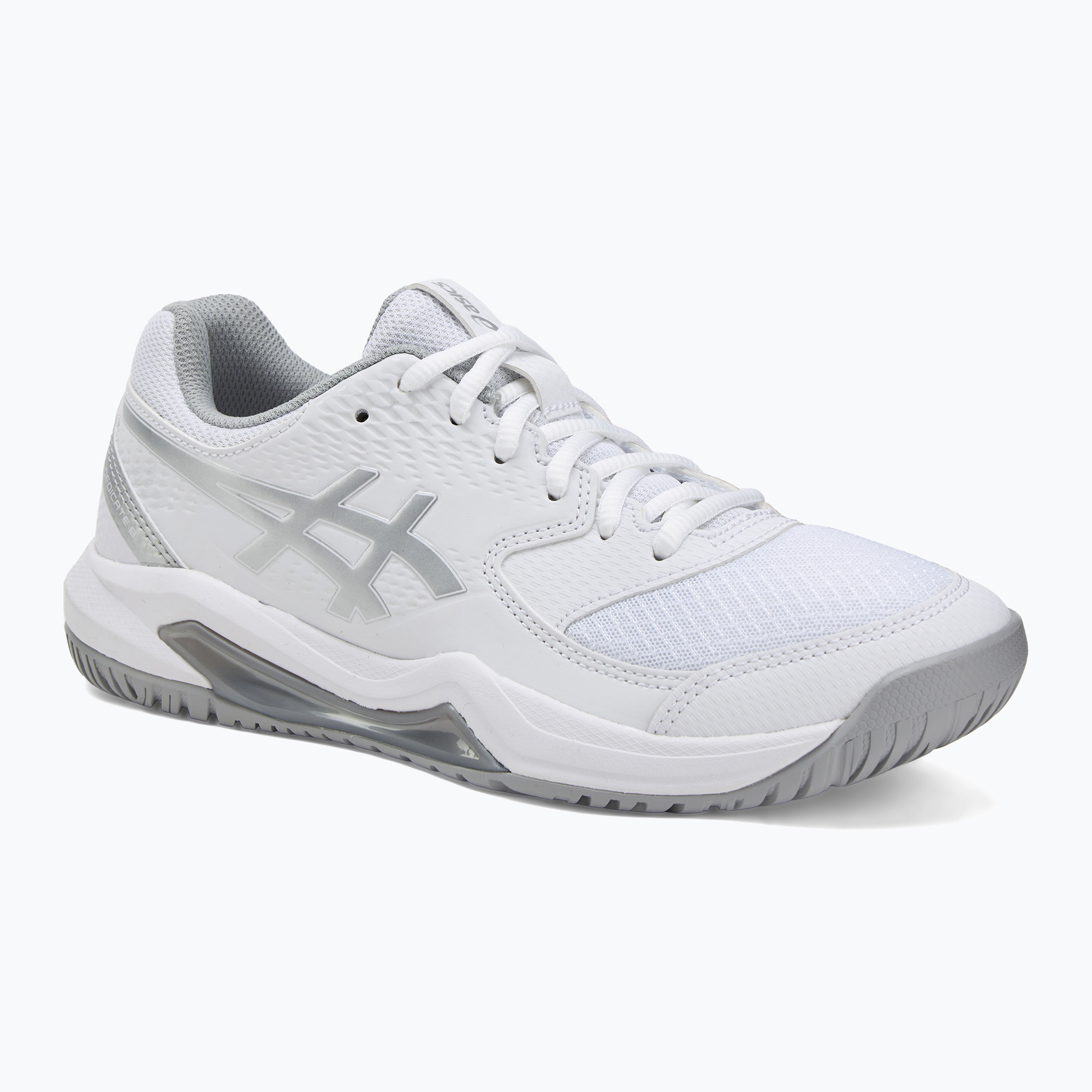 Încălțăminte de tenis pentru femei ASICS Gel-Dedicate 8 W white/pure silver (Gel-Dedicate 8 W 1042A237-101)