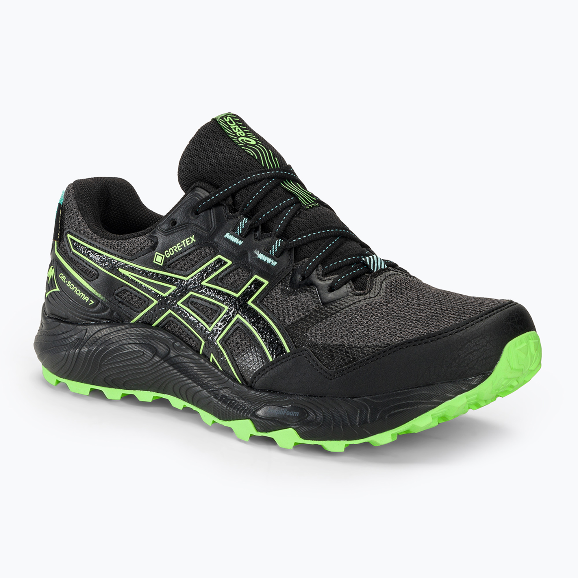 Încălțăminte de alergat pentru bărbați ASICS Gel-Sonoma 7 GTX black/illuminate green (Gel-Sonoma 7 GTX 1011B593-004)