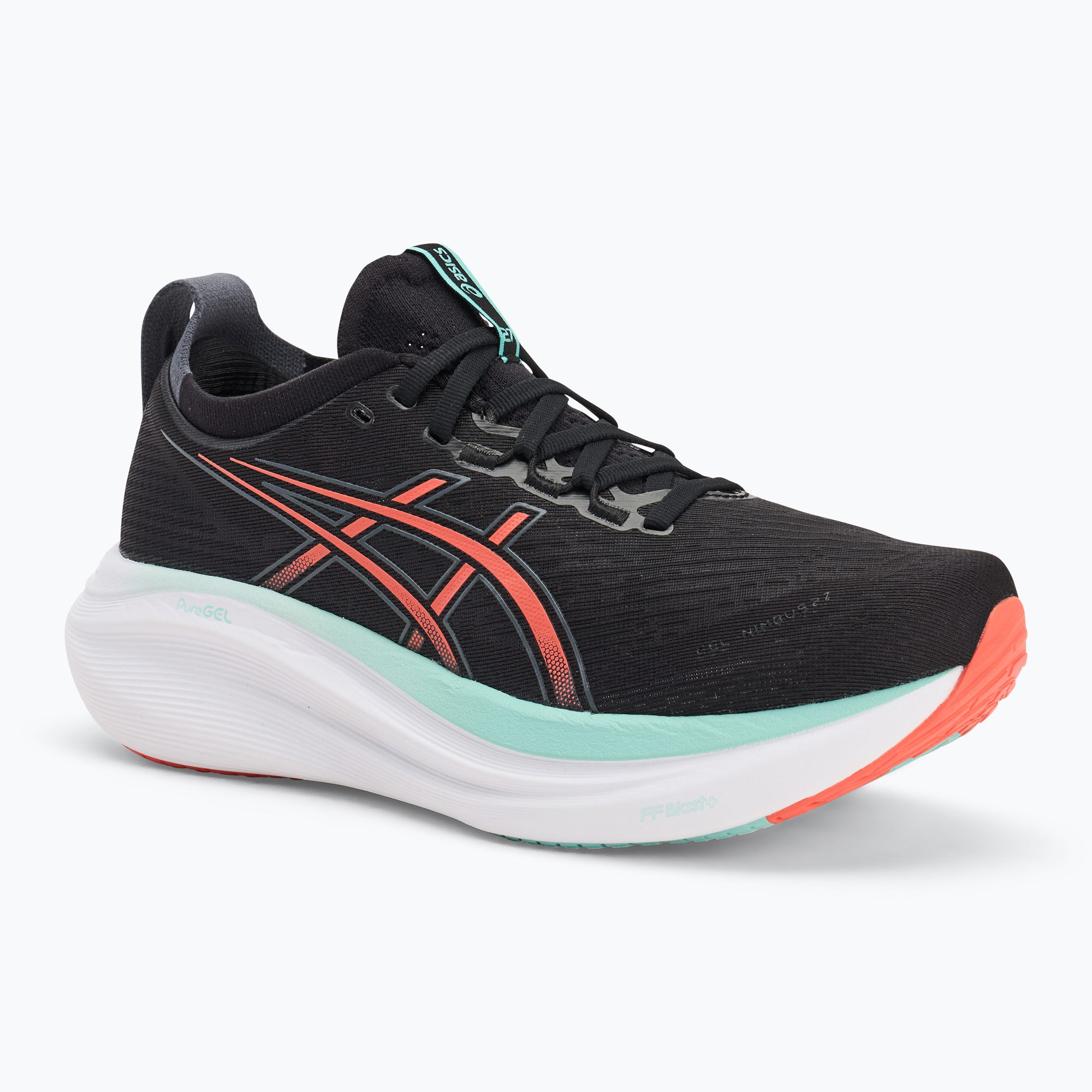 Încălțăminte de alergare pentru bărbați ASICS Gel-Nimbus 27 black/coral reef (Gel-Nimbus 27 1011B958-004)