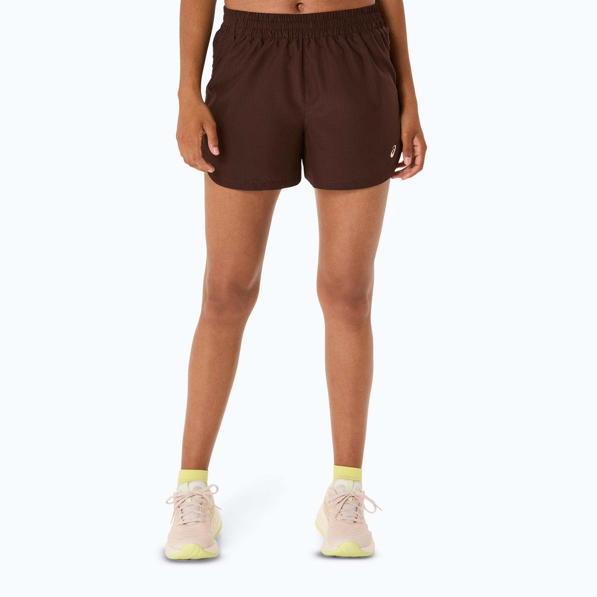 Pantaloni scurți de alergare pentru femei ASICS Nagino Run Adjustable 4IN coffee (Nagino Run Adjustable 4IN 2012D141-200)