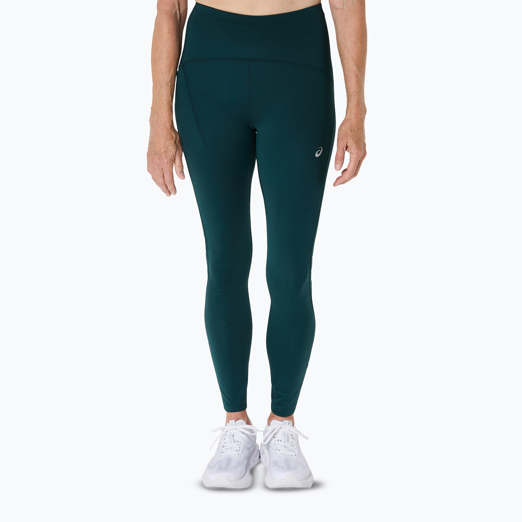 Colanți de alergare pentru femei ASICS Road High Waist saxon green (Road High Waist 2012C968-302)