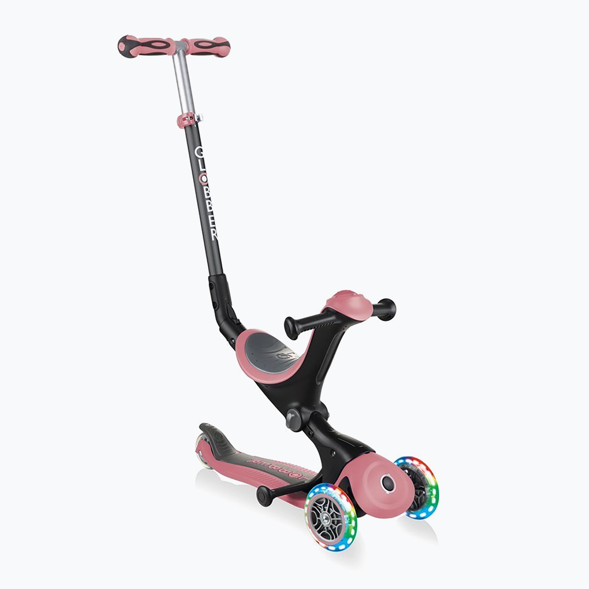 Trotinetă cu 3 roți pentru copii Globber Go.Up Deluxe Lights deep pastel pink (Go.Up Deluxe Lights 646-210)