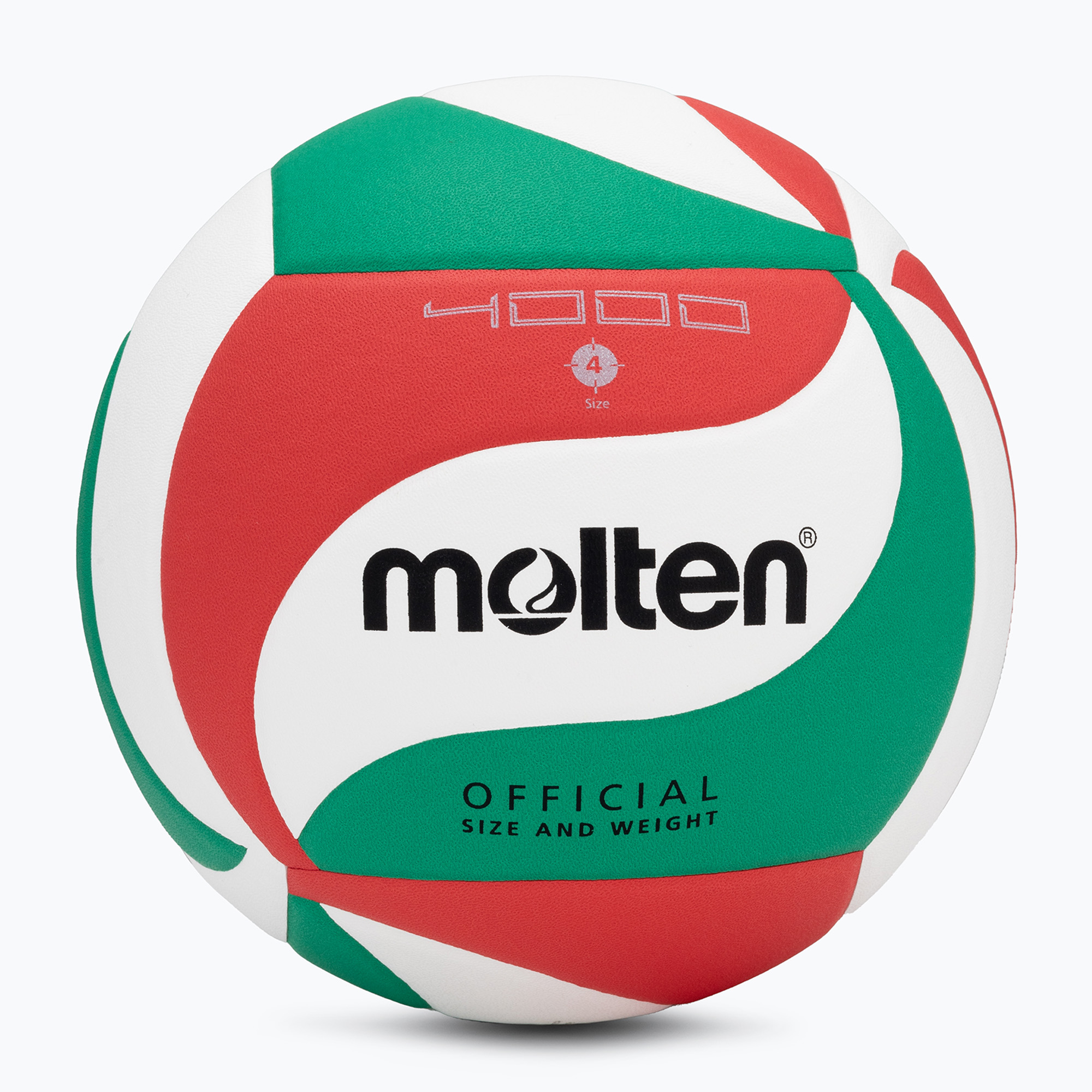 Molten volleyball V4M4000-4 alb/verde/roșu mărimea 4