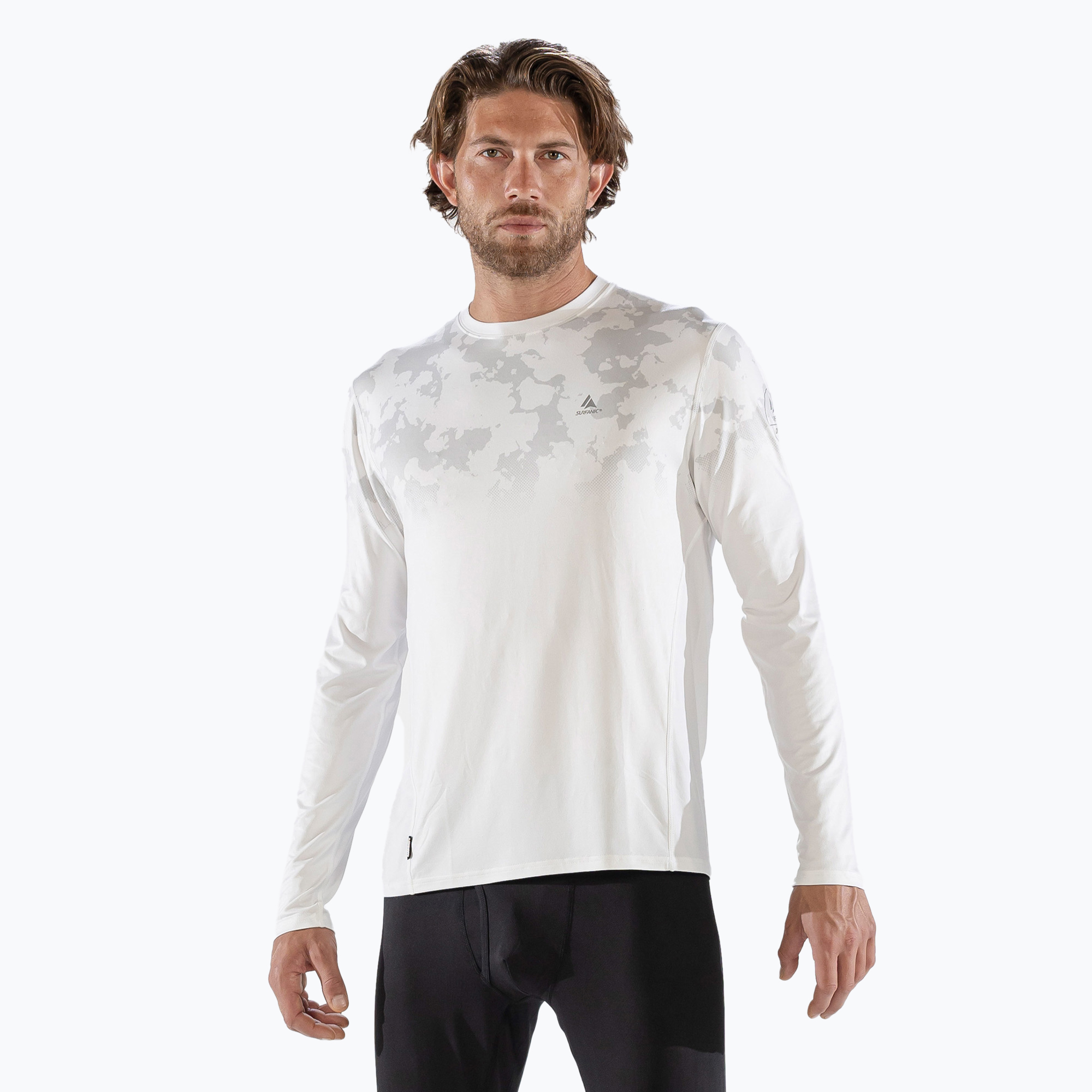 Longsleeve termoactiv pentru bărbați Surfanic Bodyfit CarbonDri Limited Edition Crew Neck optic white (Bodyfit CarbonDri Limited Edition Crew Neck SWU1601012)