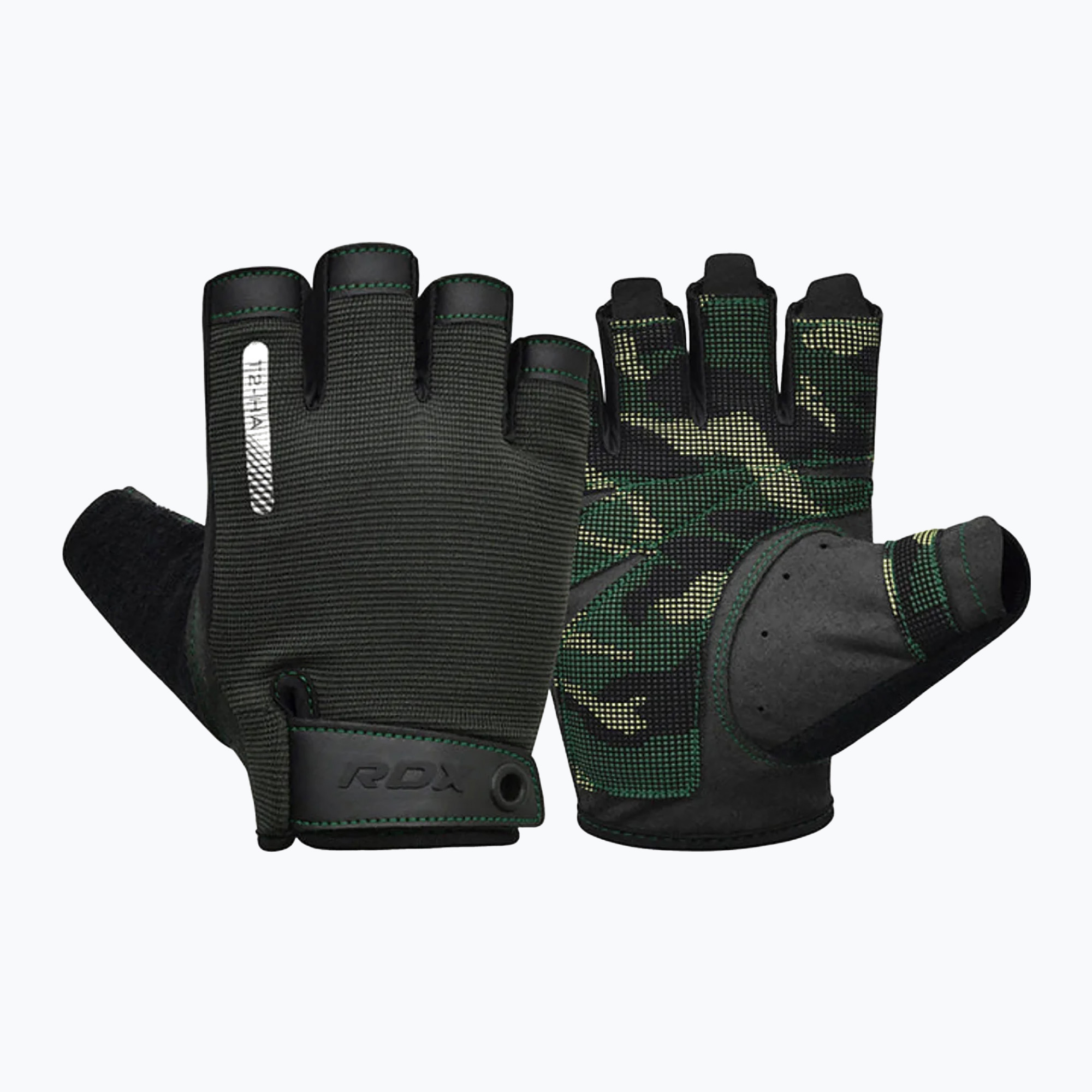 Mănuși de antrenament  RDX T2 Half army green (T2 Half WGA-T2HA)