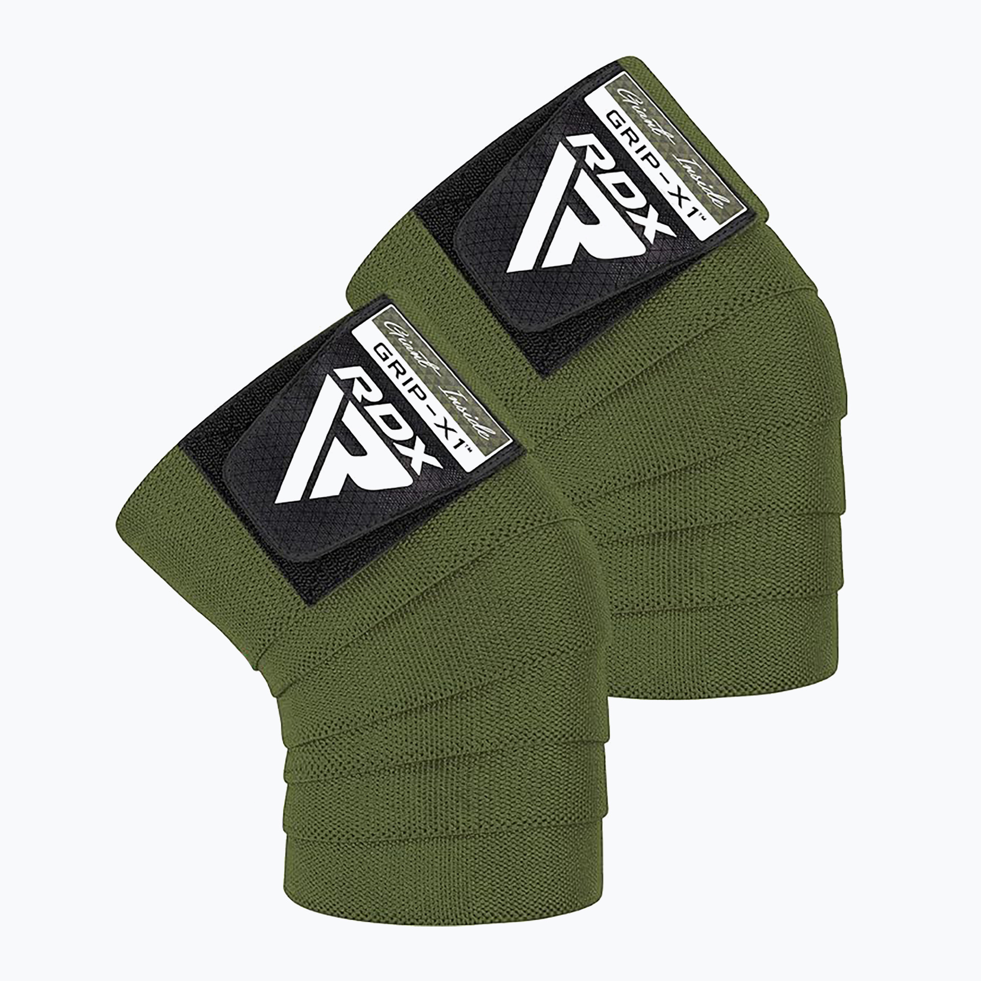 Benzi pentru genunchi RDX Compression Elasticated Knee Wrap army green (Compression Elasticated Knee Wrap WAH-K1AG)