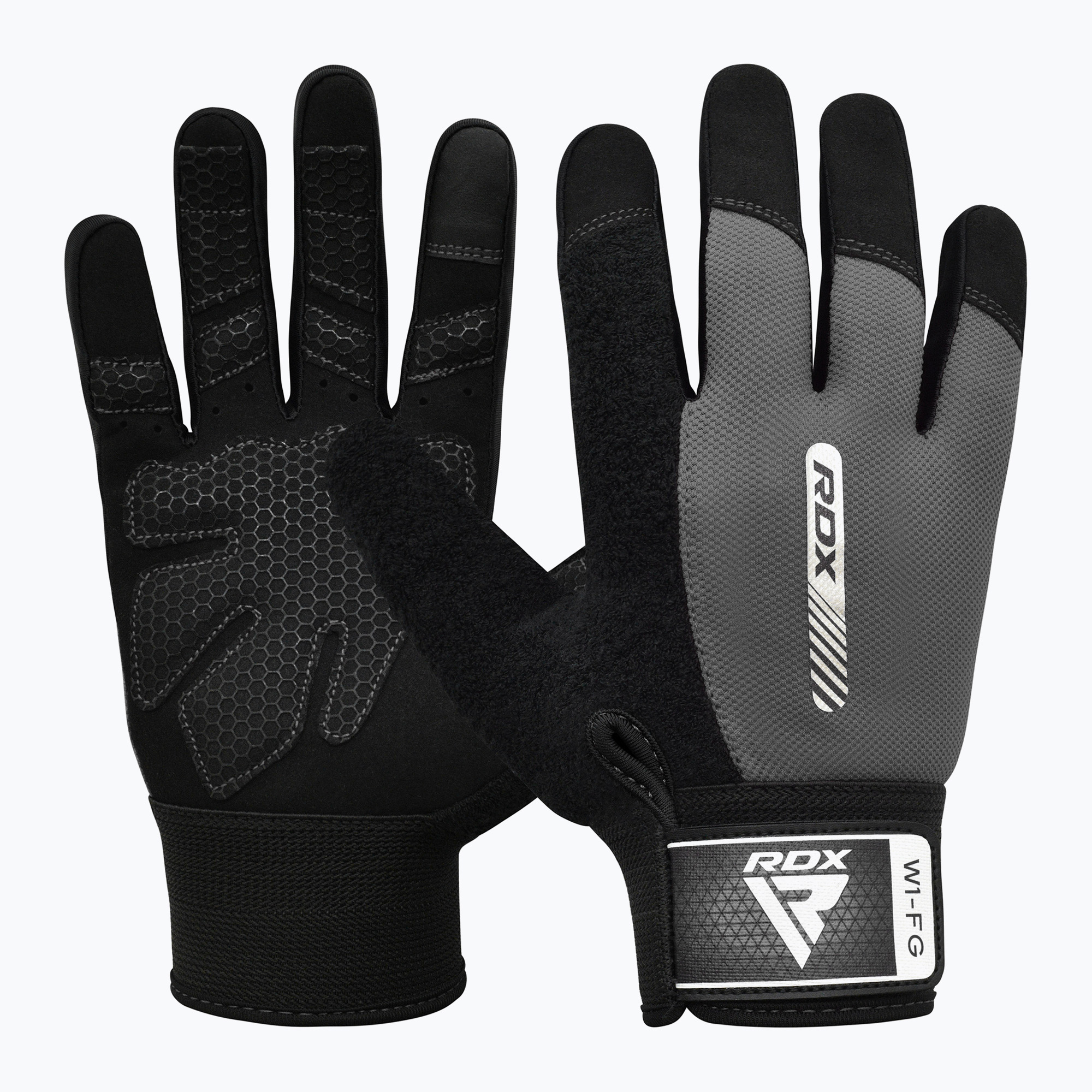 Mănuși de antrenament  RDX W1F Full Finger full grey (W1F Full Finger WGA-W1FG)