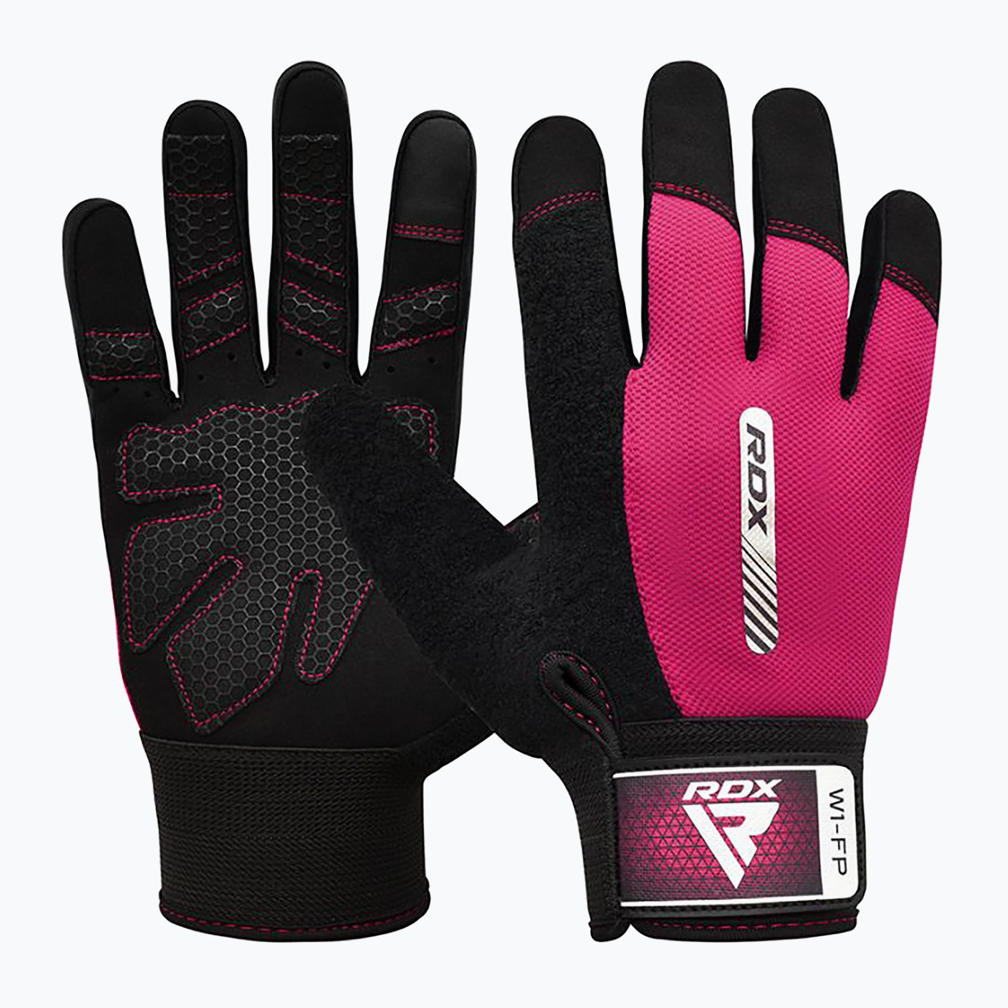 Mănuși de antrenament RDX W1F Full Finger pink (W1F Full Finger WGA-W1FP-M+)