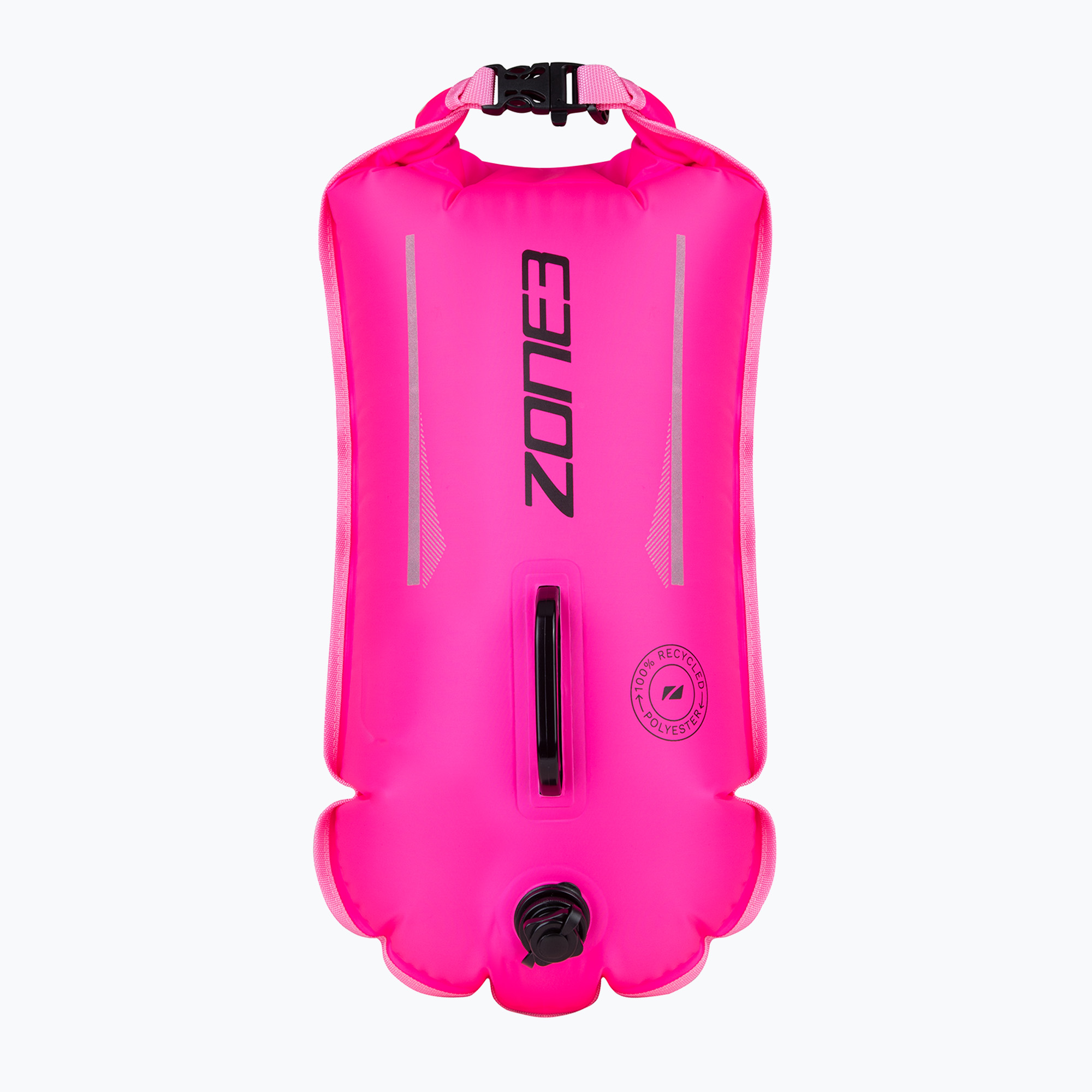ZONE3 Buoy de siguranță / sac uscat reciclat 28 l de înaltă vizibilitate roz