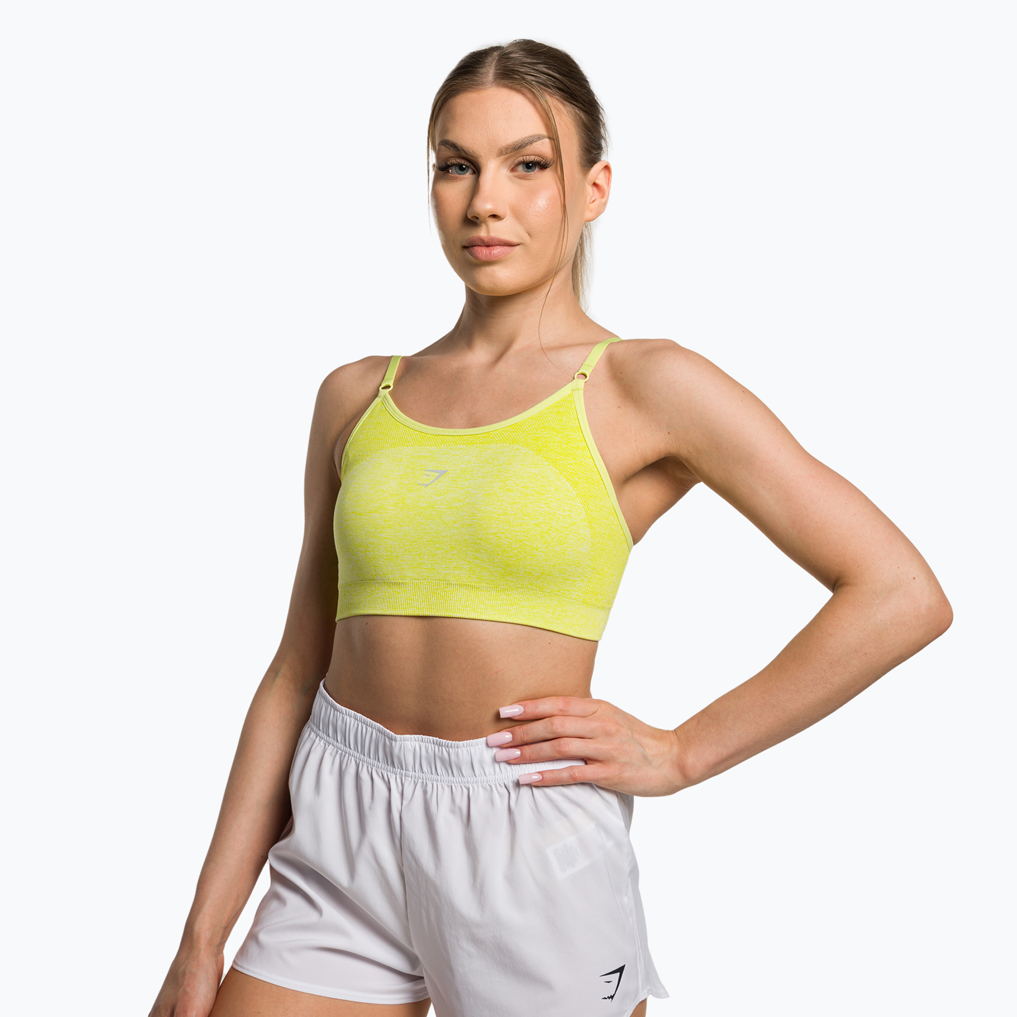 Gymshark Flex Strappy Sports glitch sutien de fitness cu bretele galben marl (Flex Strappy Sports B1A6N-YBBF-BN1)