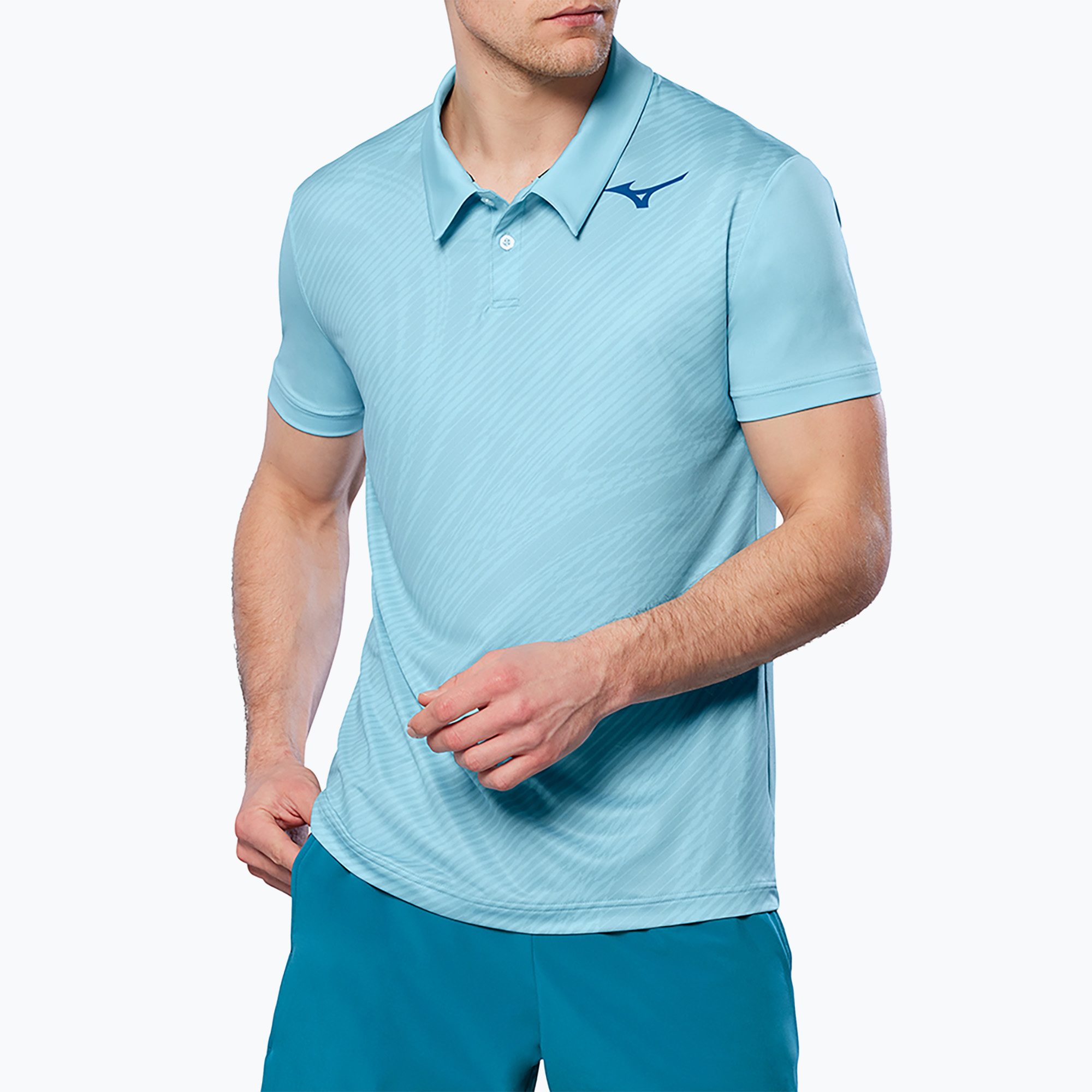 Tricou polo de tenis pentru bărbați Mizuno Charge Shadow Polo blue glow