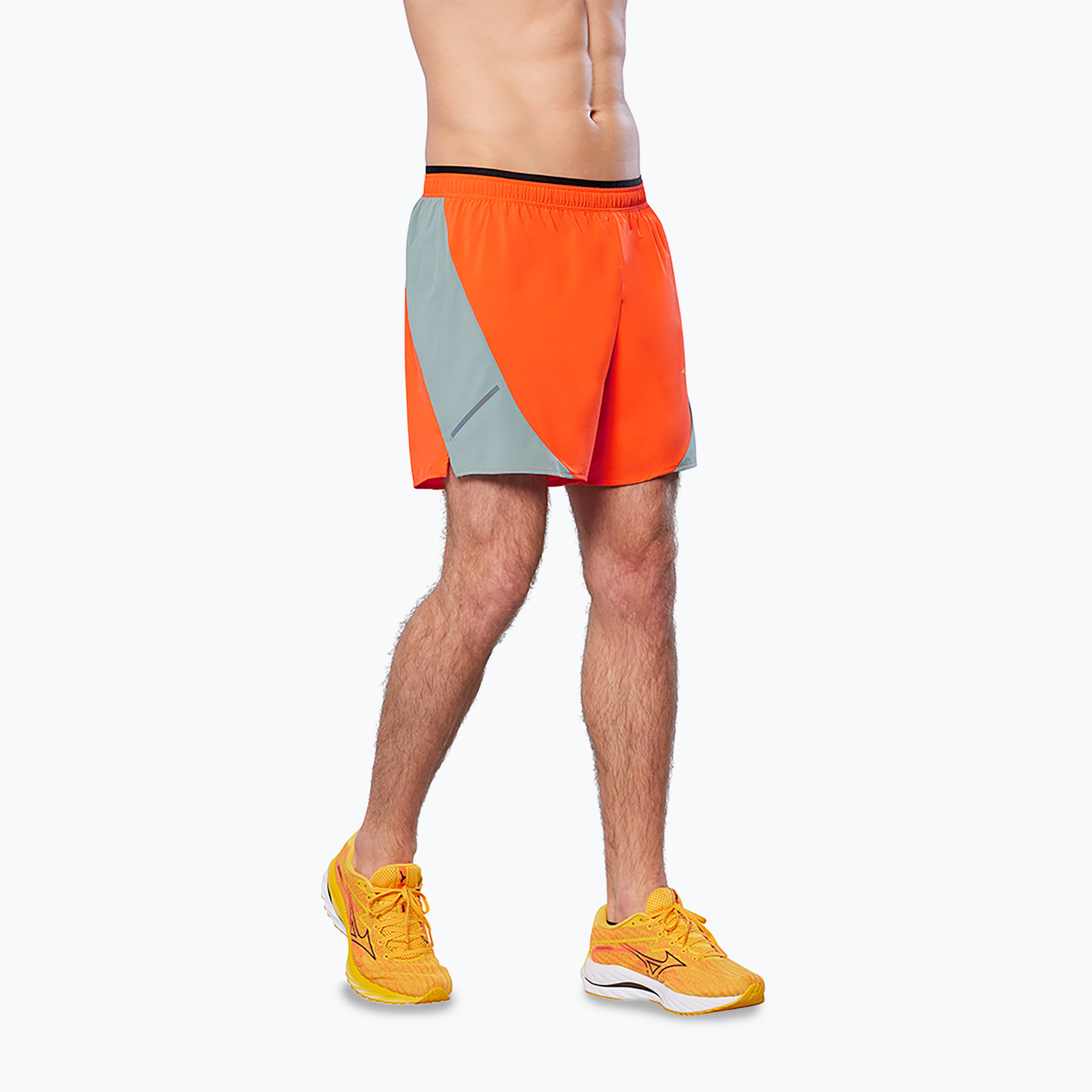 Pantaloni scurți de alergare pentru bărbați Mizuno Alpha 5.5 nasturtium/lead (Alpha 5.5" J2GBB00507)