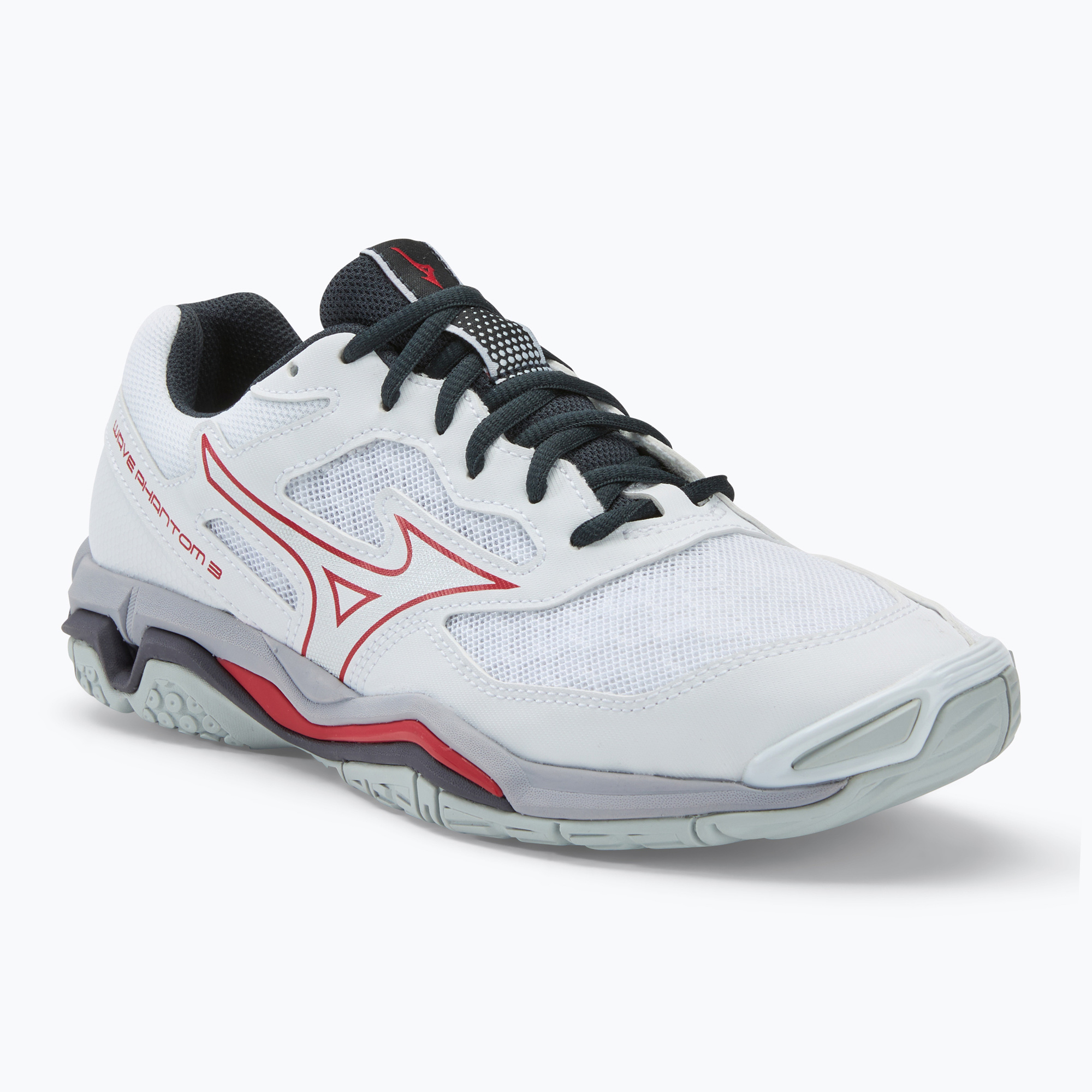 Încălțăminte de handbal pentru bărbați Mizuno Wave Phantom 3 white/salsa/black (Wave Phantom 3 X1GA226096)