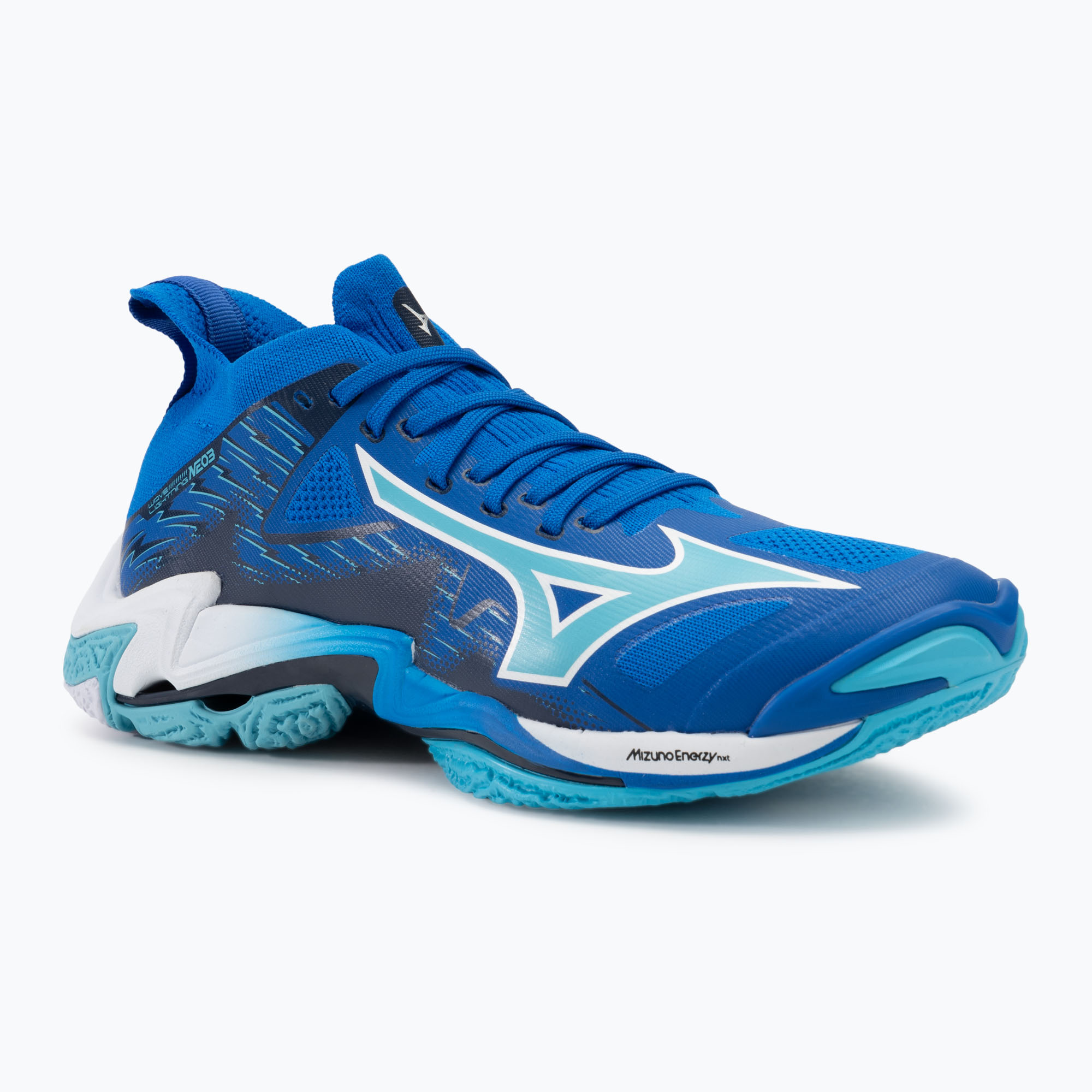 Încălțăminte de volei pentru bărbați Mizuno Wave Lightning Neo 3 mugen blue/white/estate blue (Wave Lightning Neo 3 V1GA240201)