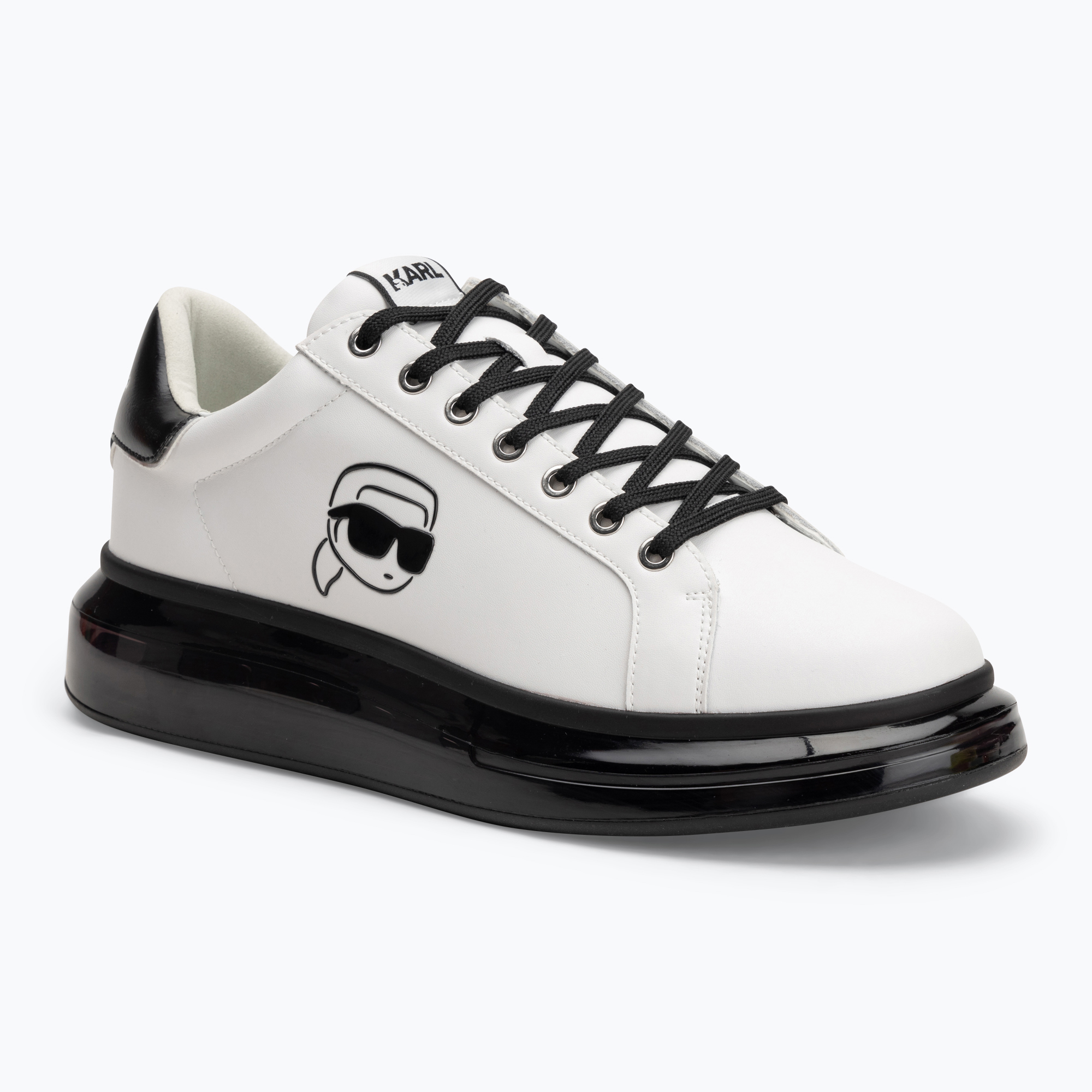 Încălțăminte pentru bărbați KARL LAGERFELD Kapri Kushion Outline Nft white leather w/black (Kapri Kushion Outline Nft KL52630N 010)