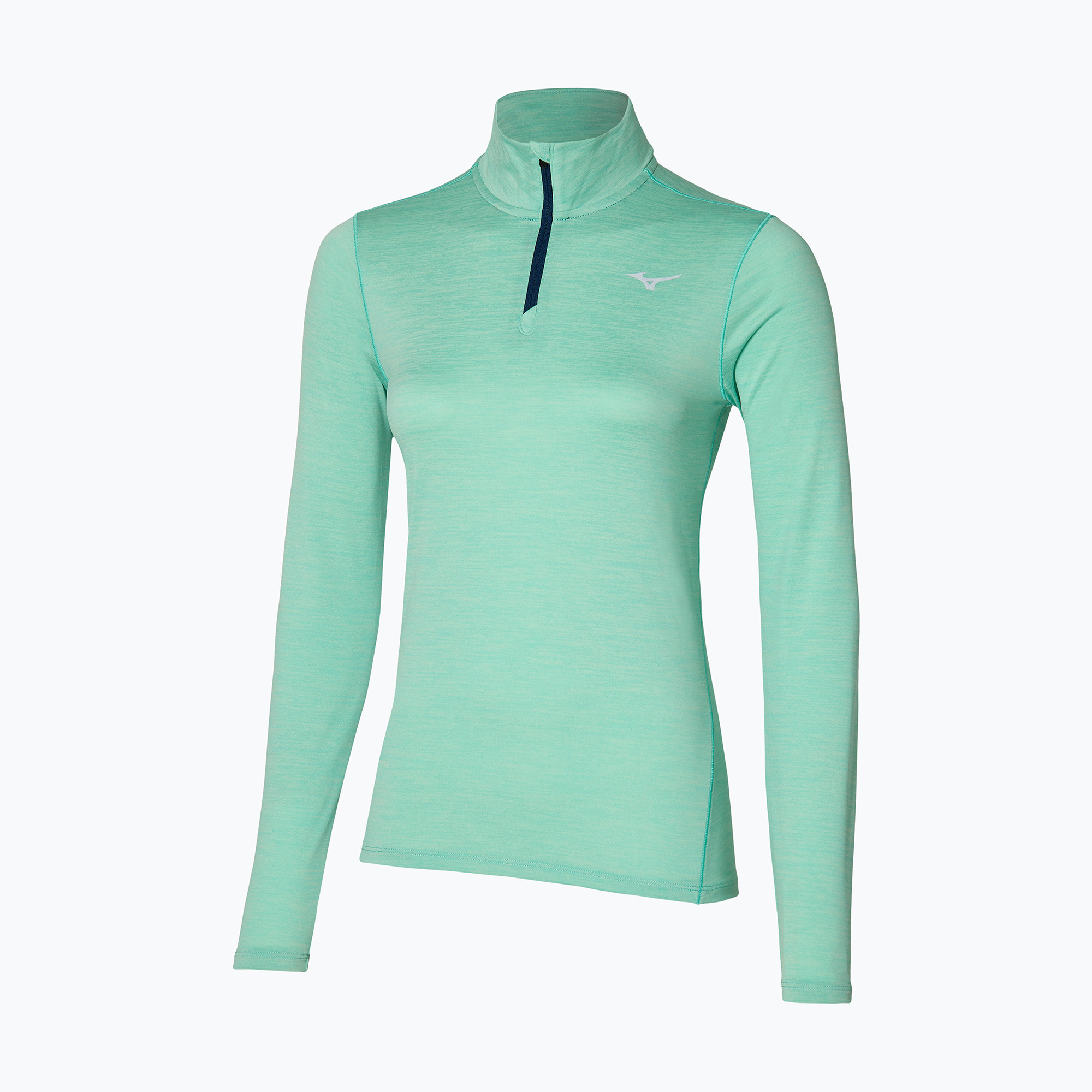 Longsleeve de alergare pentru femei Mizuno Impulse Core Half Zip dusty jade (Impulse Core Half Zip J2GAA71657)