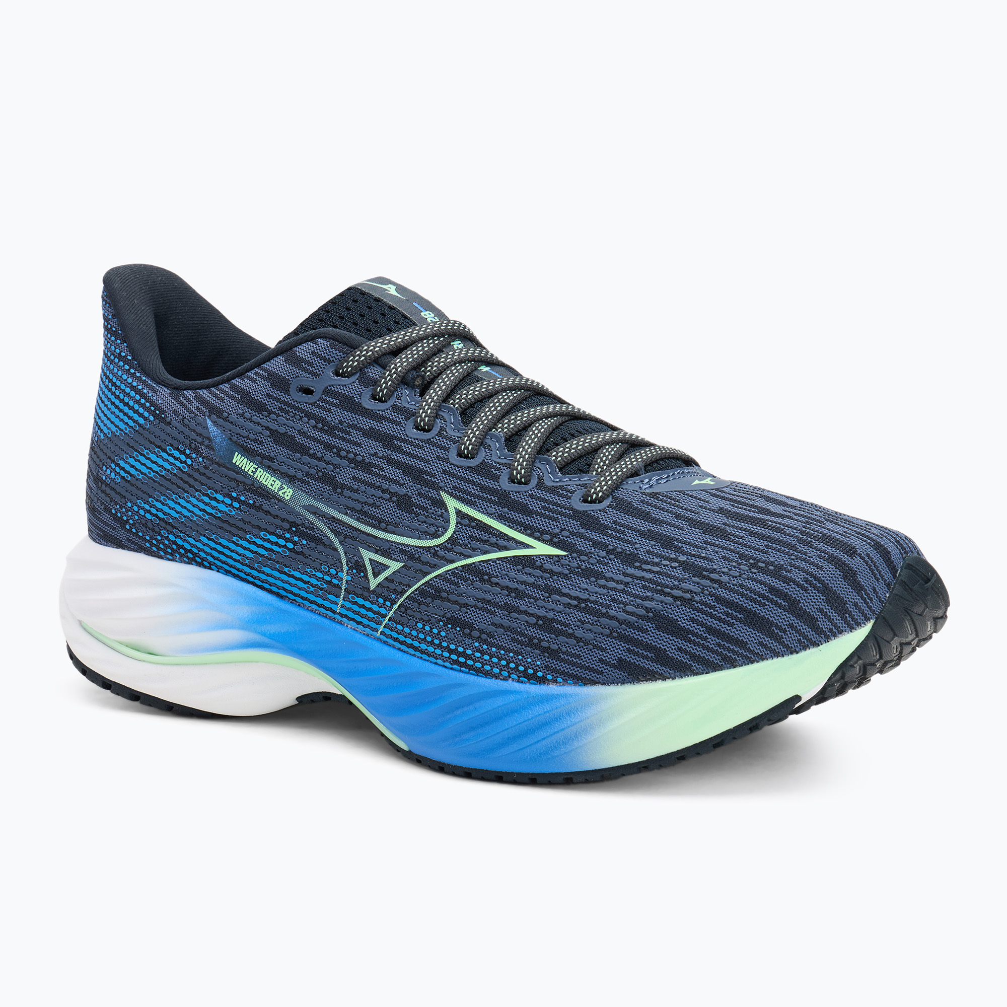 Încălțăminte de alergare pentru bărbați Mizuno Wave Rider 28 vintage indigo/neo mint/frontier blue (Wave Rider 28 J1GC240351)