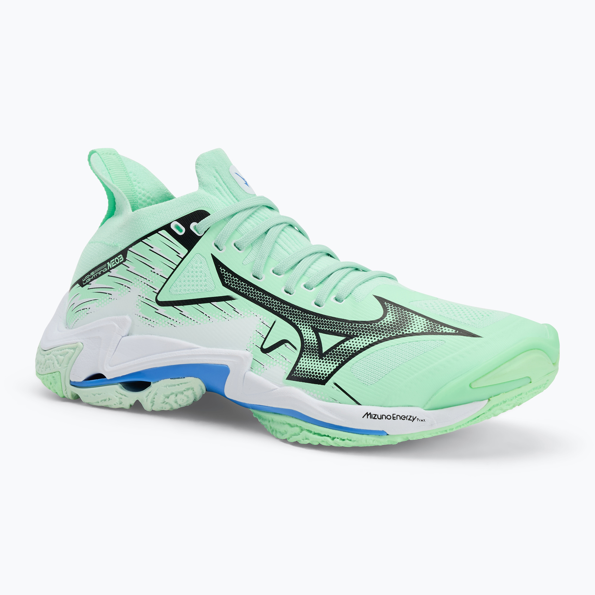 Încălțăminte de volei Mizuno Wave Lightning Neo 3 neo mint/black/frontier blue (Wave Lightning Neo 3 V1GA240286)