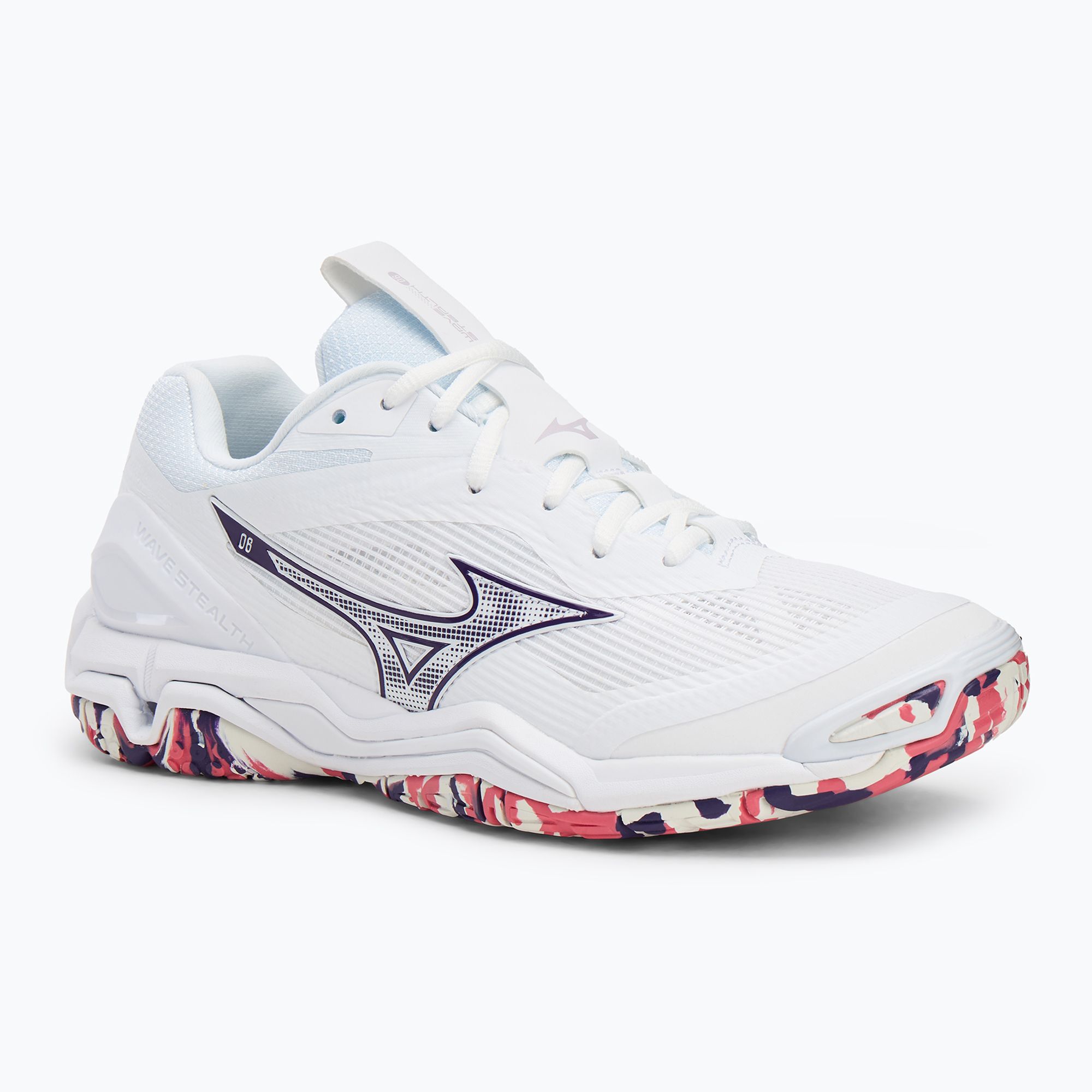 Încălțăminte Mizuno Wave Stealth 6 white/violet indigo/camellia rose (Wave Stealth 6 X1GB243020)