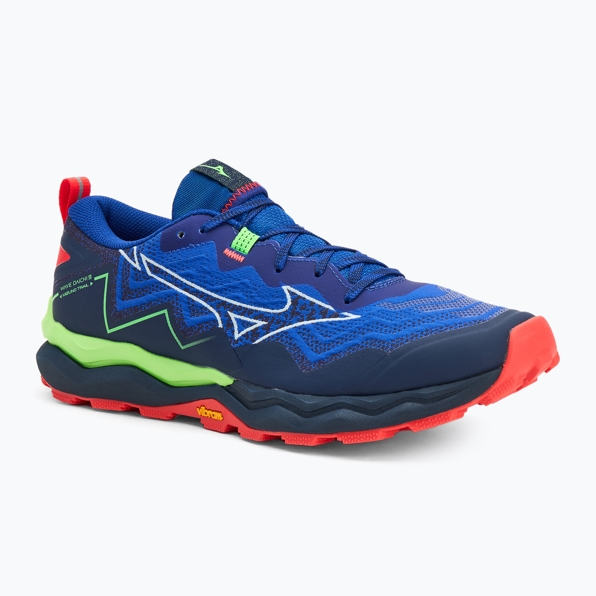 Încălțăminte de alergare pentru bărbați Mizuno Wave Daichi 9 reflex blue c/white/green geck (Wave Daichi 9 J1GJ257102)