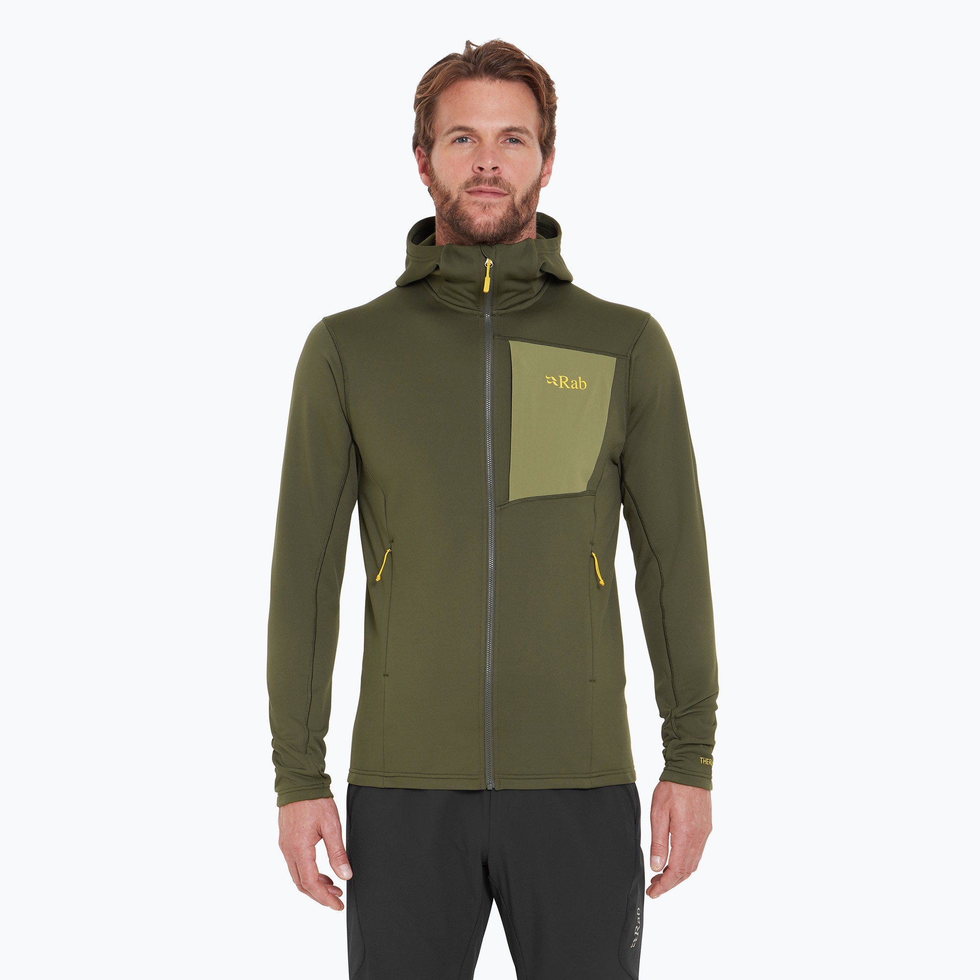 Hanorac pentru bărbați Rab Superflux Hoody army (Superflux Hoody QFG-13-ARM)