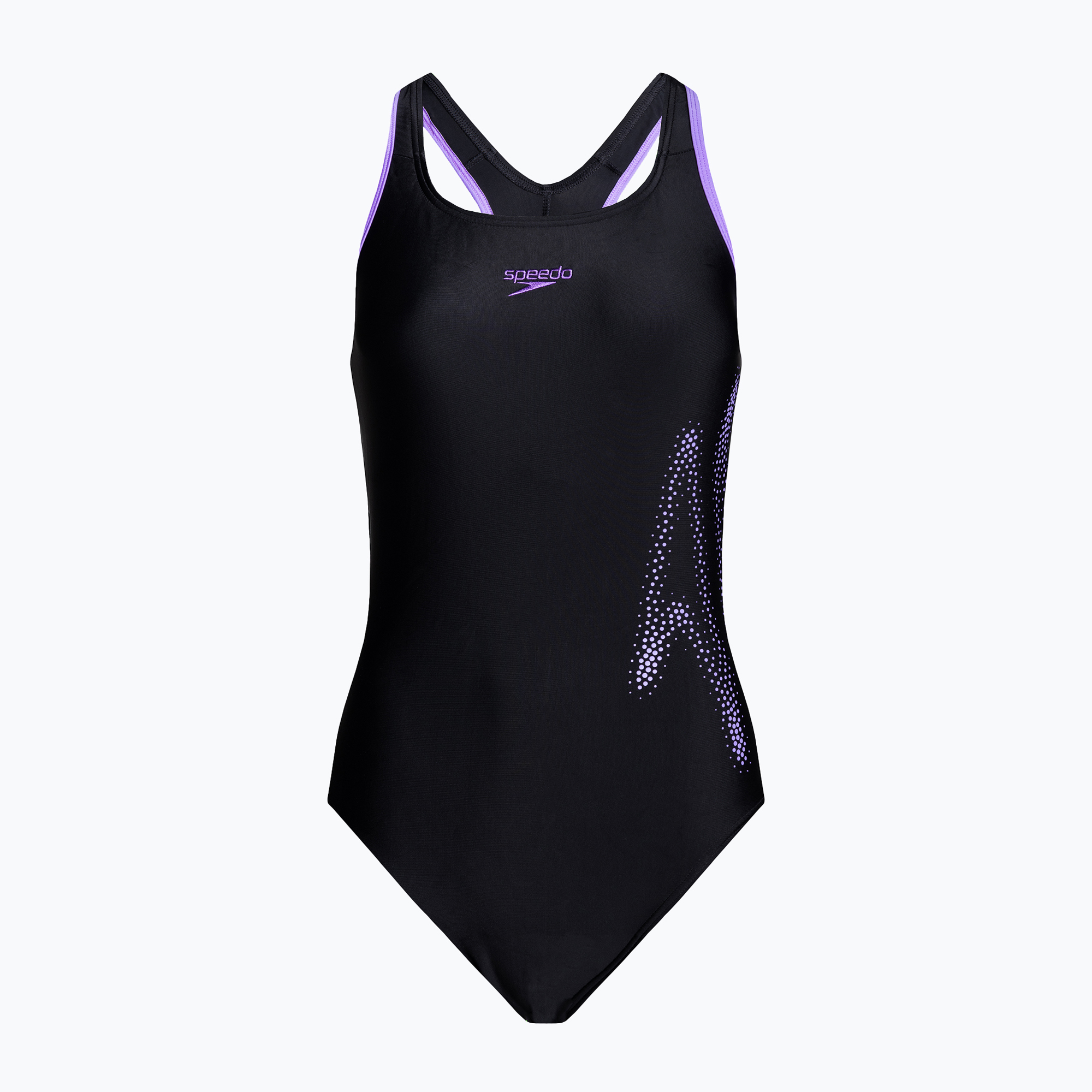 Speedo Hyperboom Placement Racerback costum de baie dintr-o bucată pentru femei negru 8-00304315134 (HyperBoom Placement Racerback 8-00304315134)