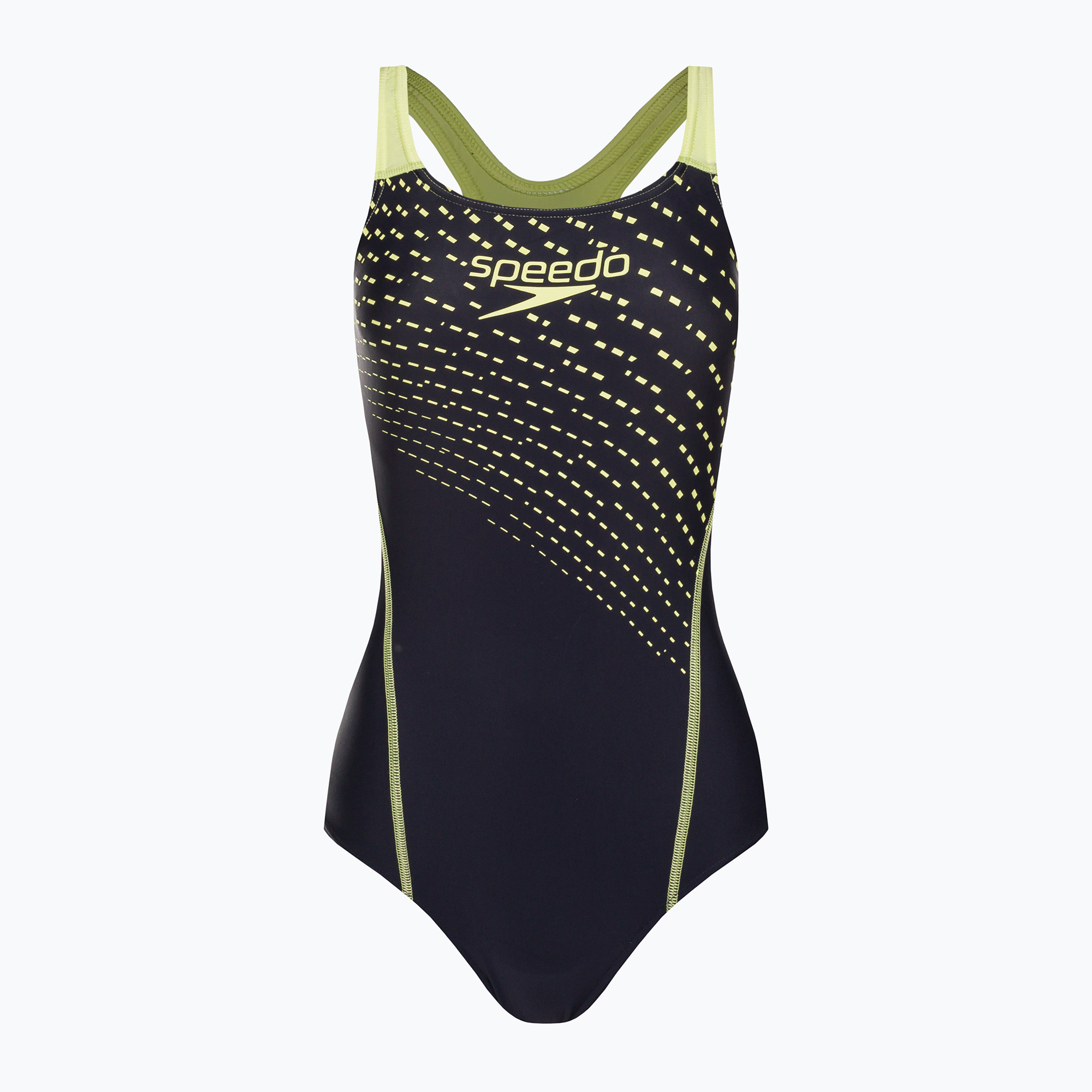 Speedo Medley Logo Medalist costum de baie dintr-o bucată pentru femei albastru marin și galben 8-1347406876 (Medley Logo Medalist 8-1347406876)