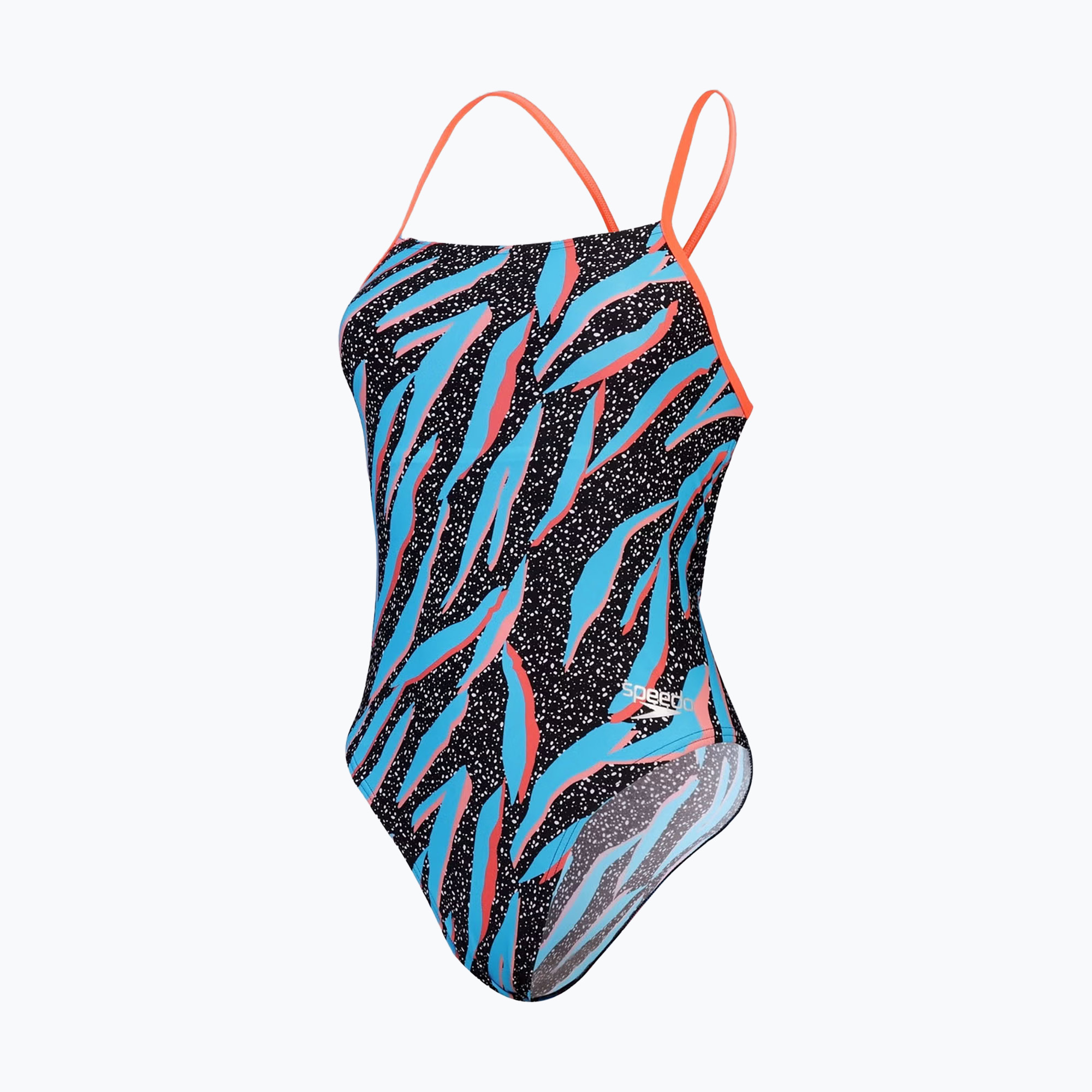 Costum de baie dintr-un element Speedo Allover Digital Lattice Tie-Back black/picton blue/siren red (Allover Digital Lattice Tie-Back 8-00406417529)