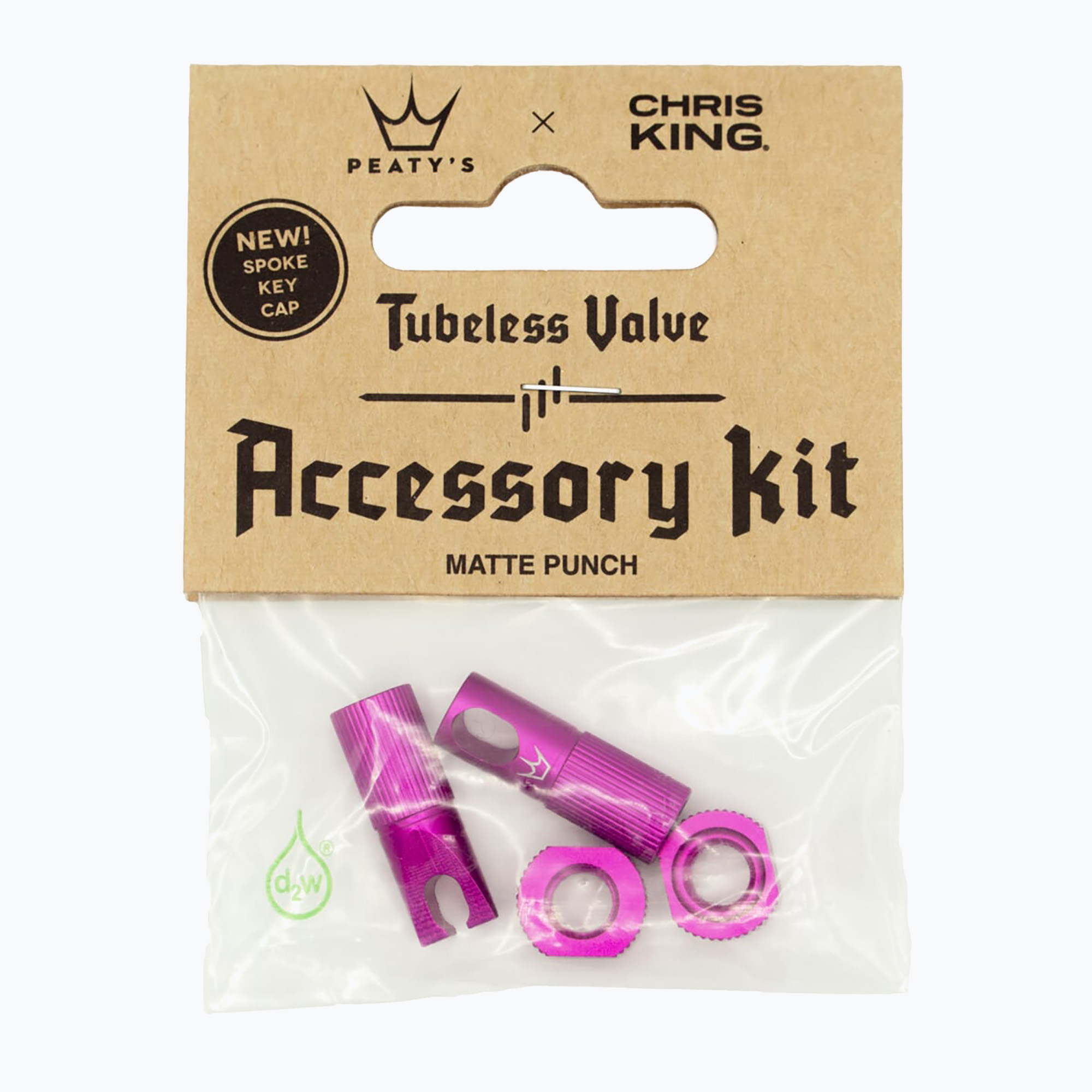Peaty's X Chris King Mk2 Tubeless Valves Kit de accesorii pentru valve roz 83803 (X Chris King MK2 Tubeless Valves Accessory Kit PTV2-ACCS-PUN-12)