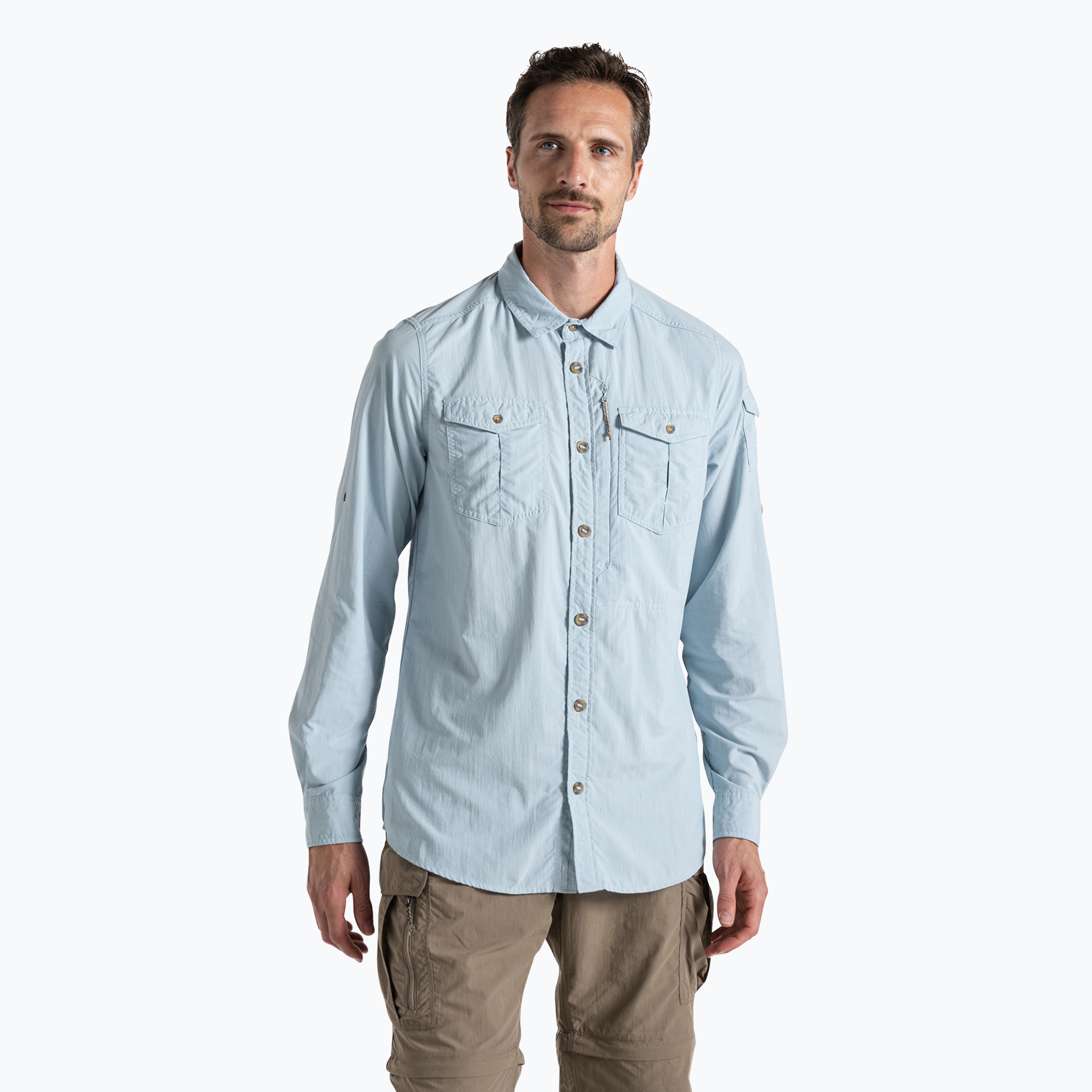 Cămașă pentru bărbați Craghoppers NosiLife Adventure Long Sleeved Shirt III niagara blue (NosiLife Adventure Long Sleeved Shirt III CMS709)