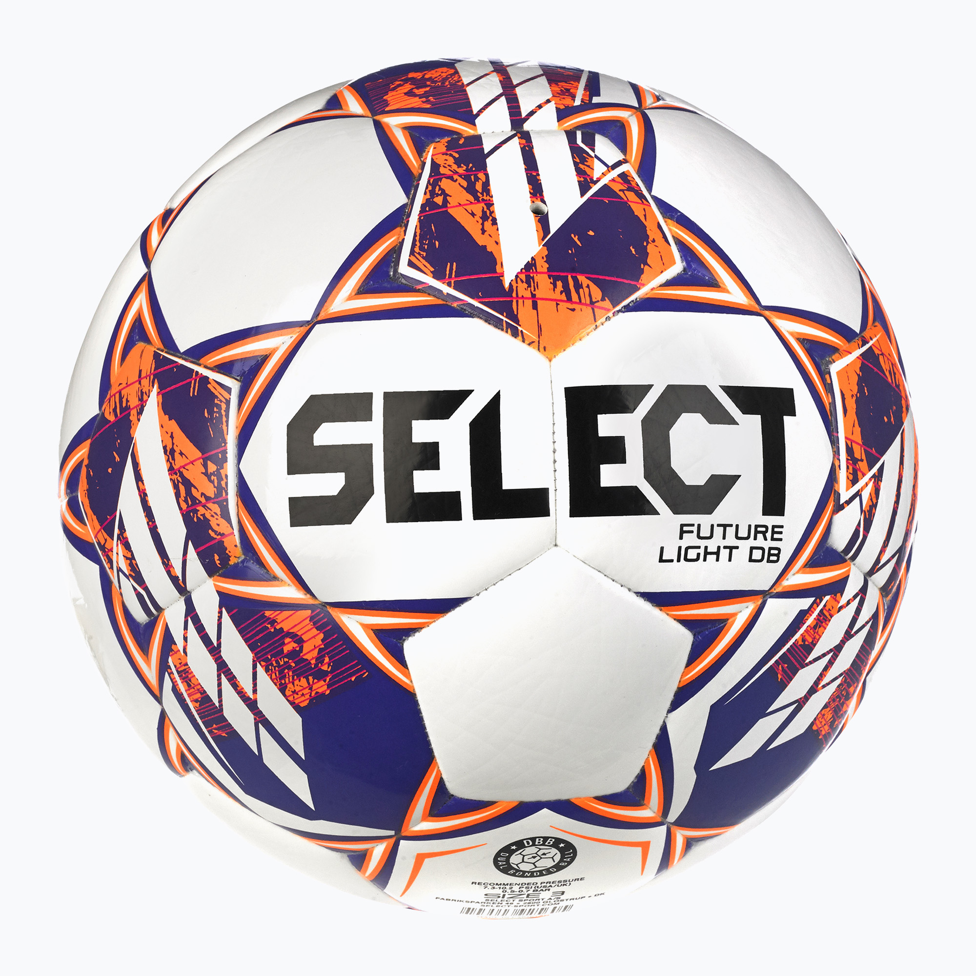 SELECT Future Light DB v23 alb / portocaliu dimensiunea 3 de fotbal
