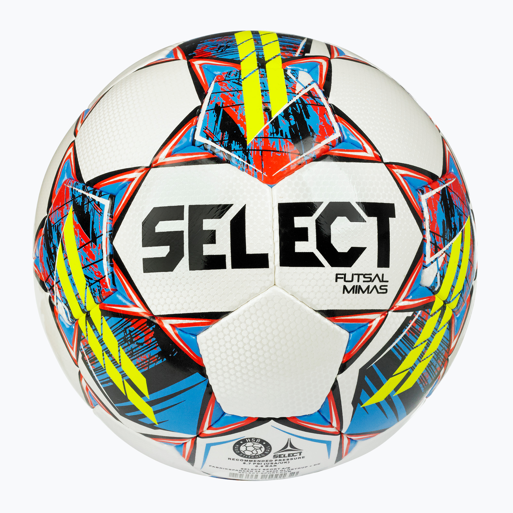 Minge de fotbal SELECT Futsal Mimas Fogo Ekstraklasa FIFA white/yellow mărimea 4 (Futsal Mimas Fogo Ekstraklasa FIFA 310016)